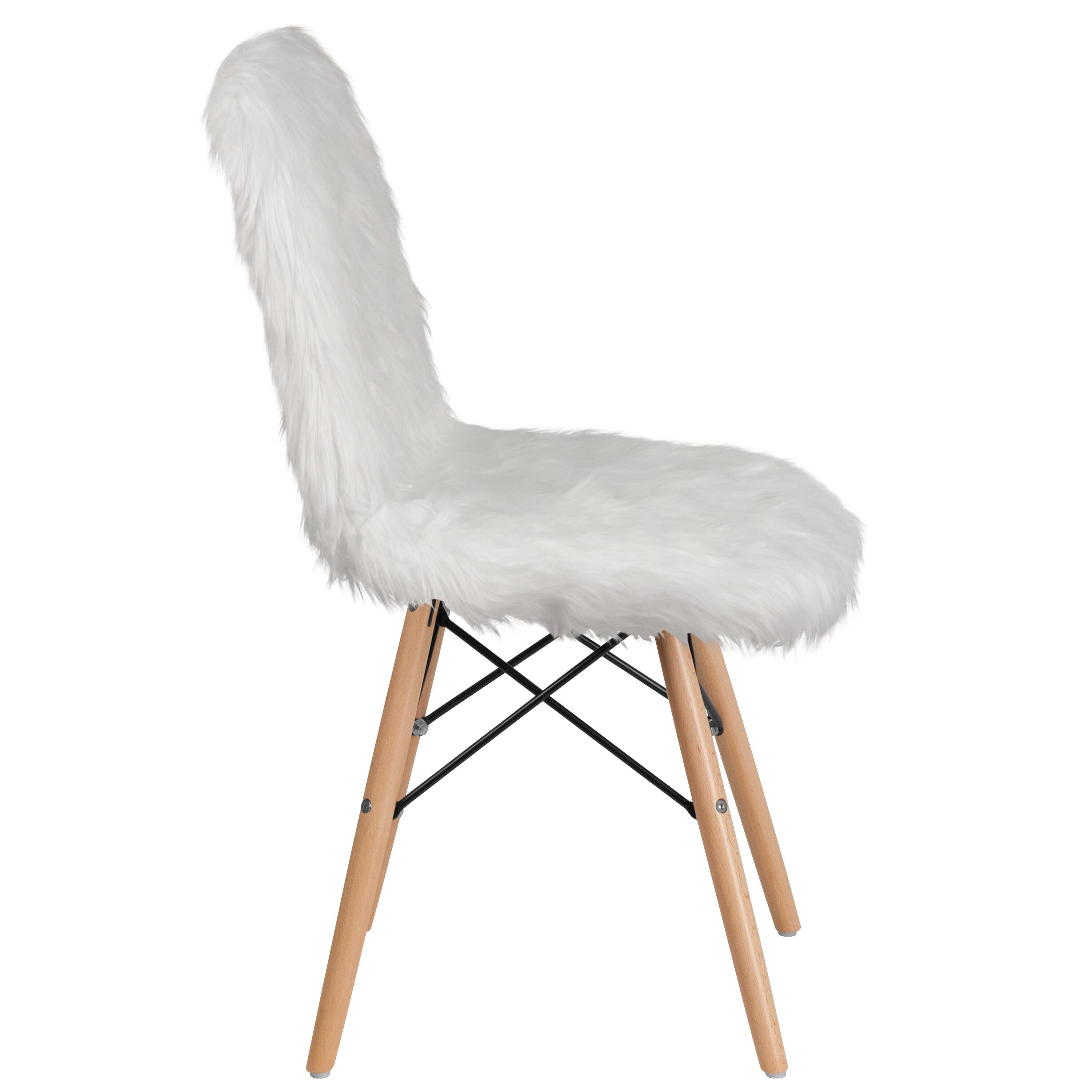 Flash Furniture Shaggy Dog White Accent Chair