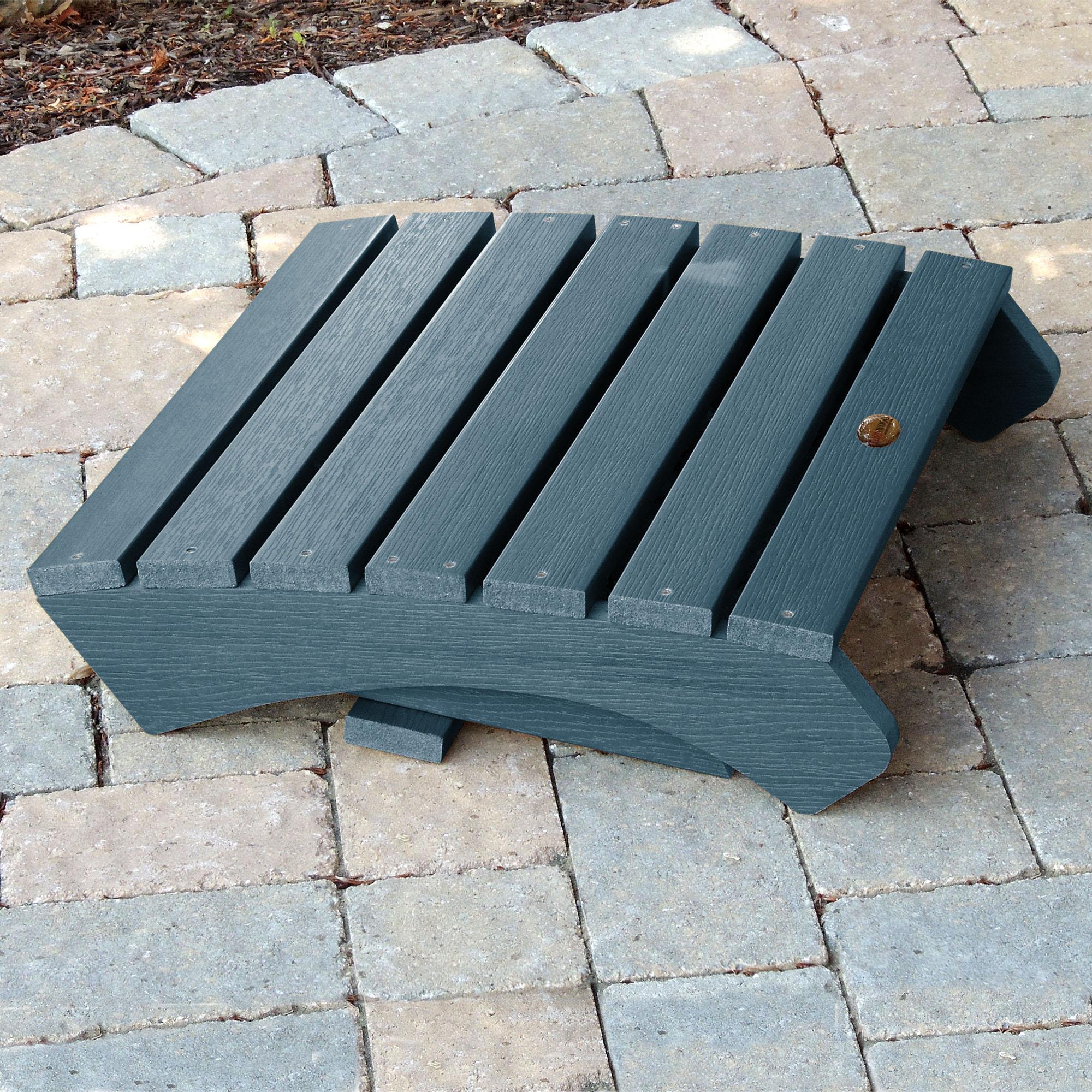 Folding Adirondack Patio Ottoman Nantucket Blue - highwood: Weather-Resistant Poly Lumber, Stainless Steel Hardware