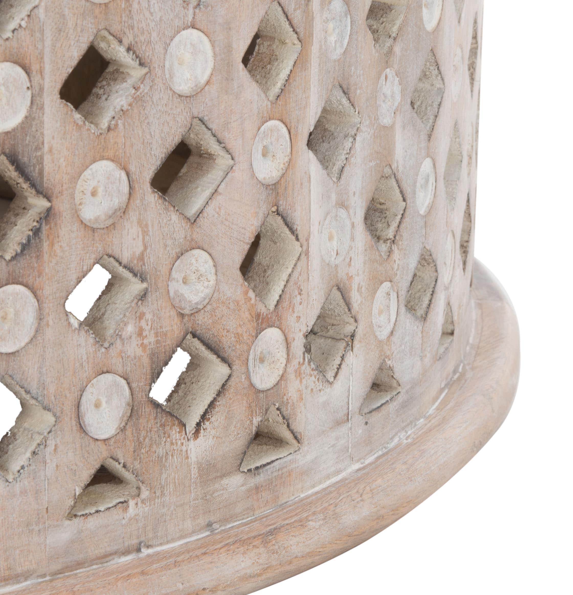 Kyrith Round Coffee Table - Burnt White - Safavieh