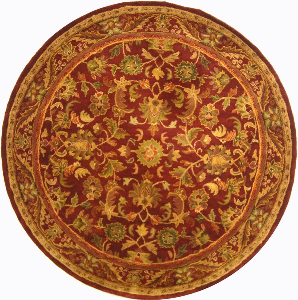 Antiquity AT52 Hand Tufted Indoor Area Rug - Wine/Gold - 6' Round - Safavieh