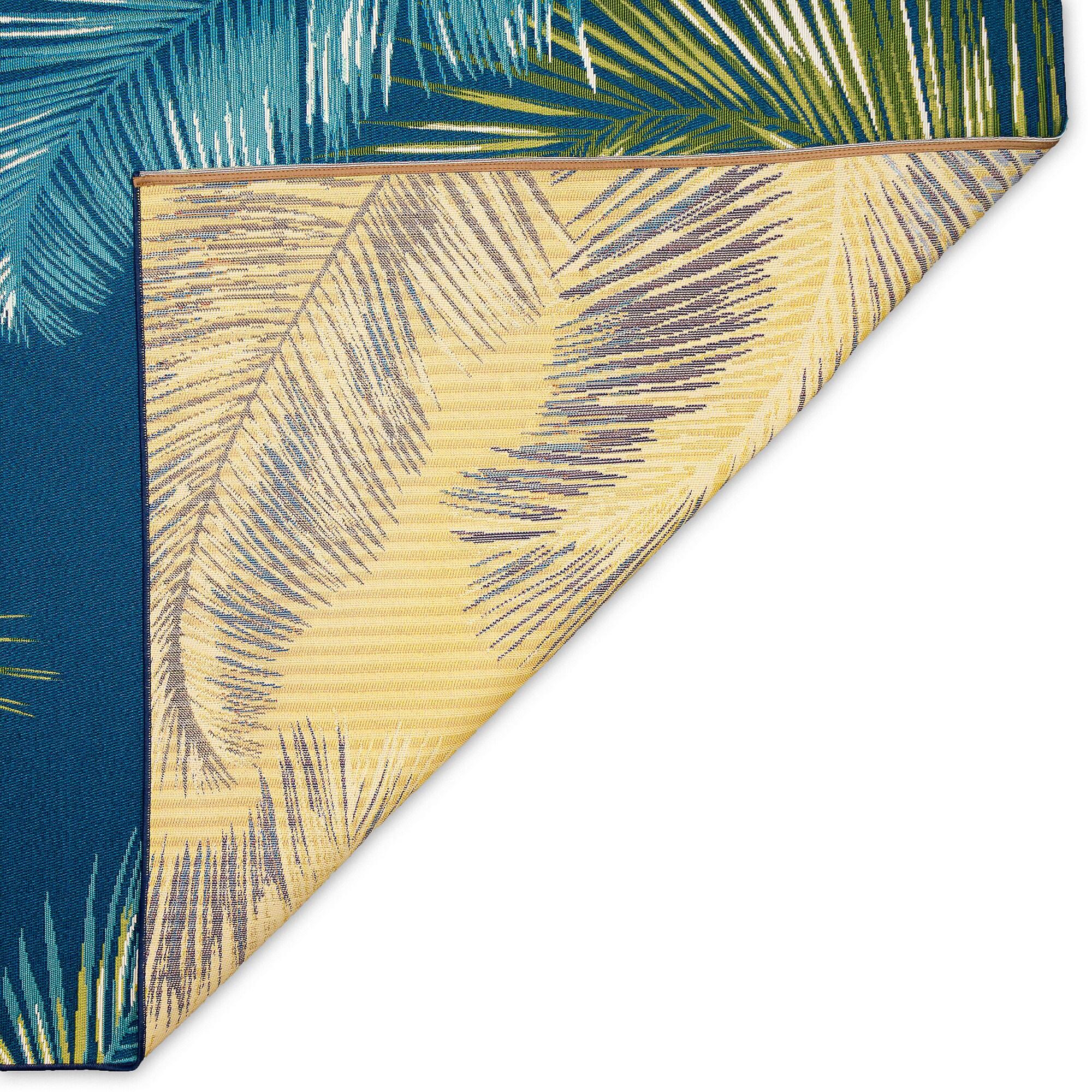 Liora Manne Marina Palm Border Indoor/Outdoor Rug Navy 8'10" x 11'9"