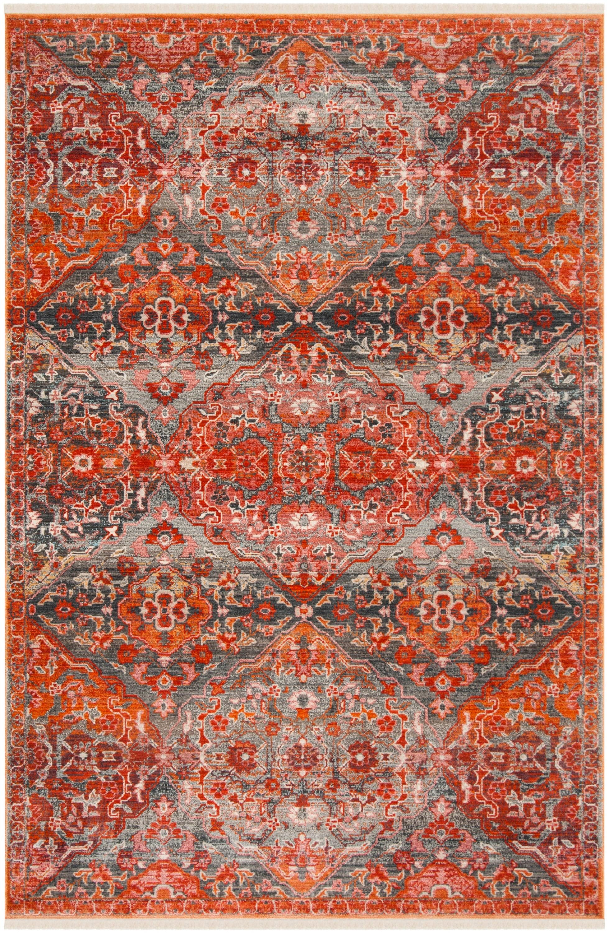 Vintage Persian VTP470 Power Loomed Indoor Area Rug - Aqua/Orange - 8'x10' - Safavieh.