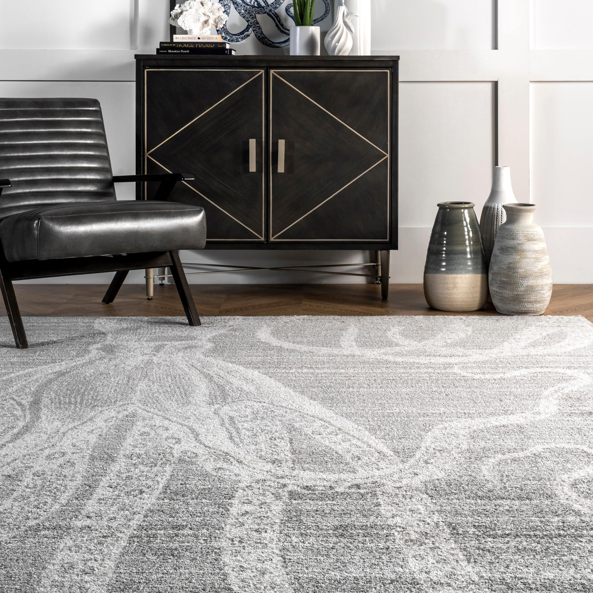 Nuloom Octopus Animal 3x5 Accent Indoor Area Rug for Living Room Bedroom Dining Room Entryway Kitchen, Grey/Ivory