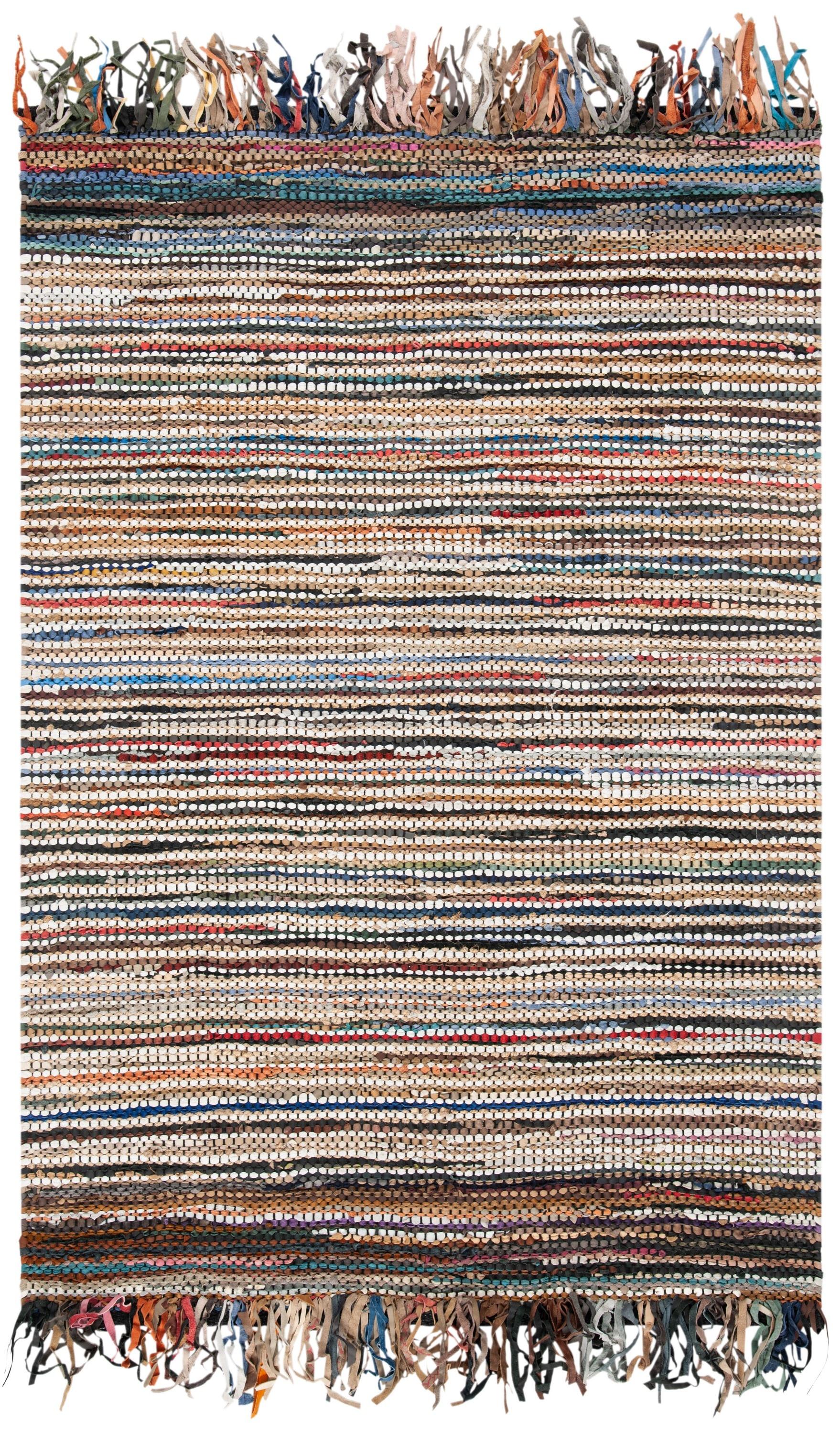 Vintage Leather VTL373 Hand Woven Area Rug - Multi - 4'x6' - Safavieh.