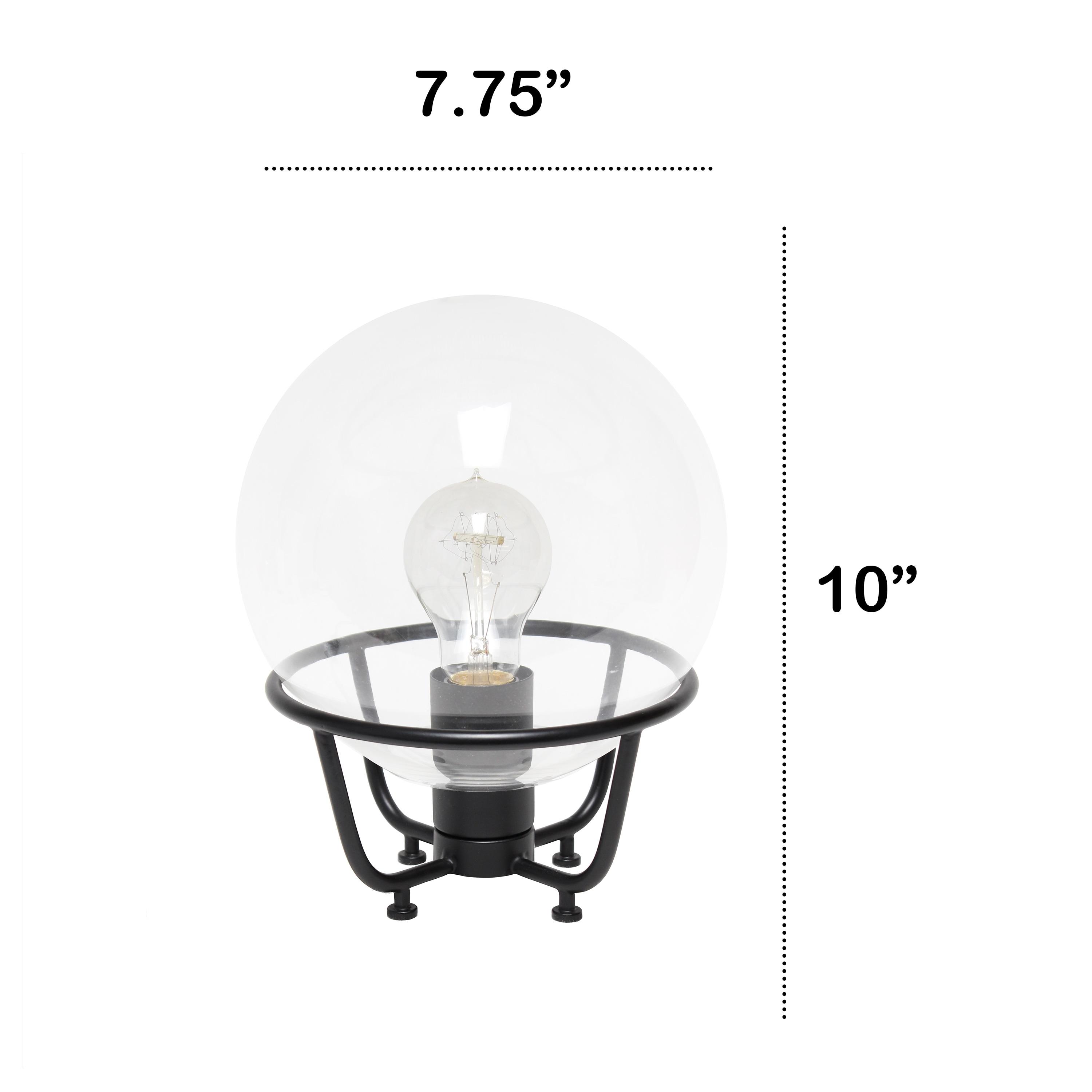Lalia Home Old World Globe Glass Table Lamp Matte Black: No Assembly, UL Listed, Inline Switch