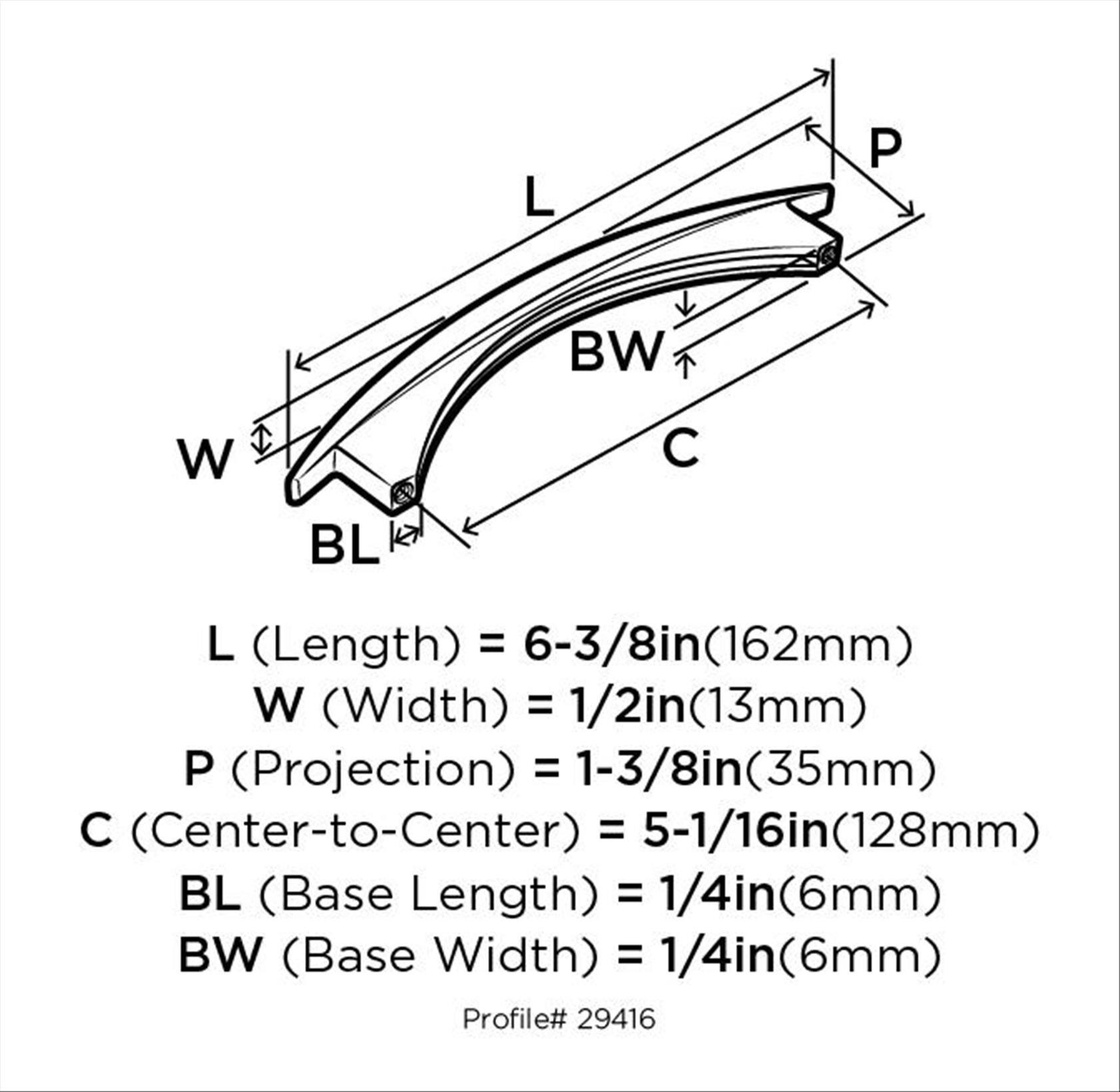 Amerock Bp29416 Essential'z 5-1/16" Center To Center Bar Cabinet Pull - Nickel