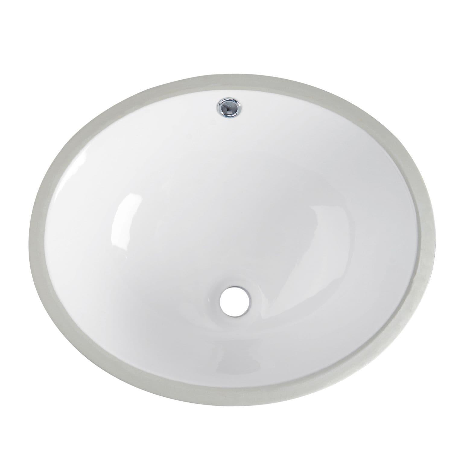 DeerValley Liberty 16.54" L x 13.39" W x 7.48" H Oval Vitreous China Undermount Bathroom Sink with Overflow