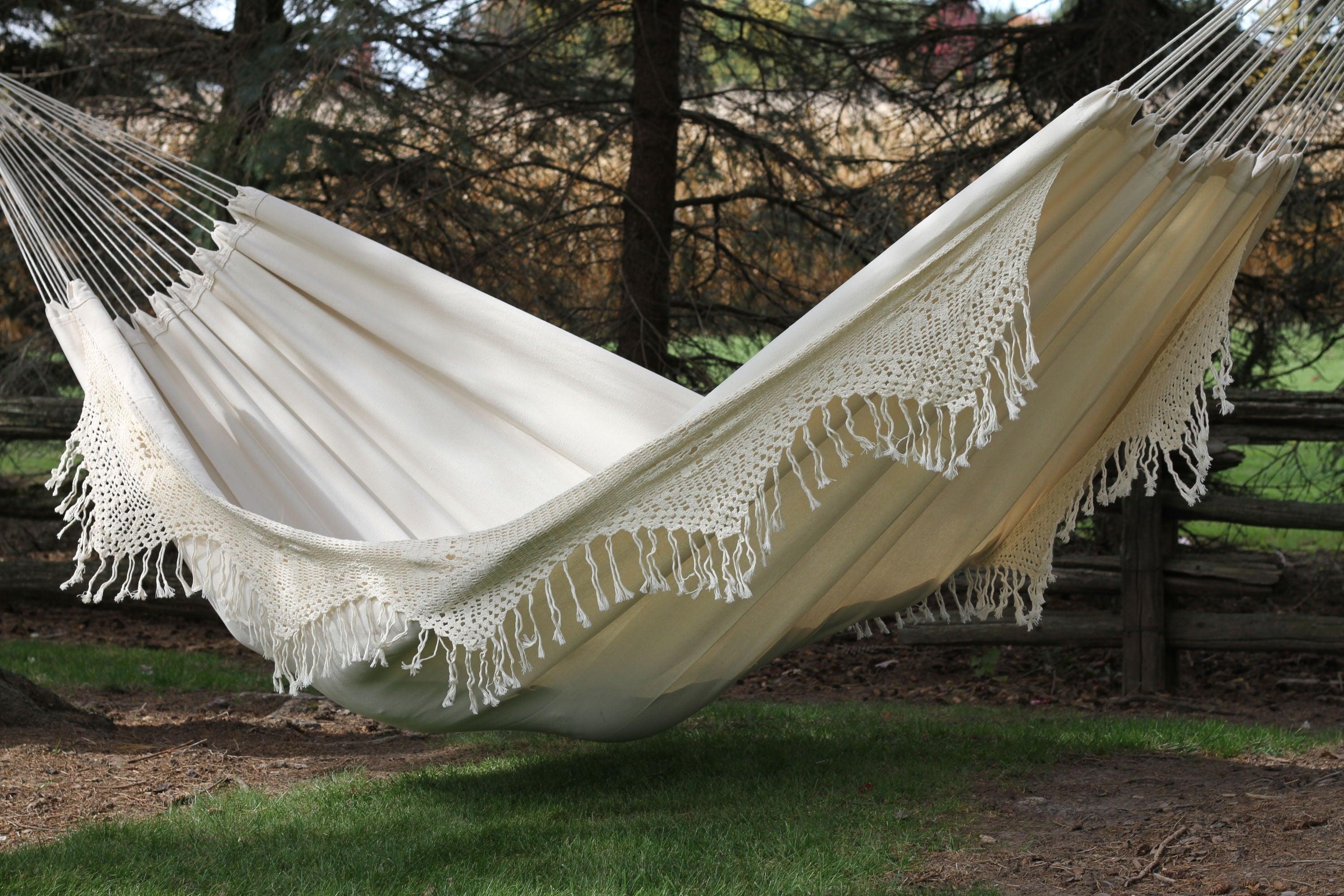 Vivere Brazilian Style Double Deluxe Hammock - Natural Color