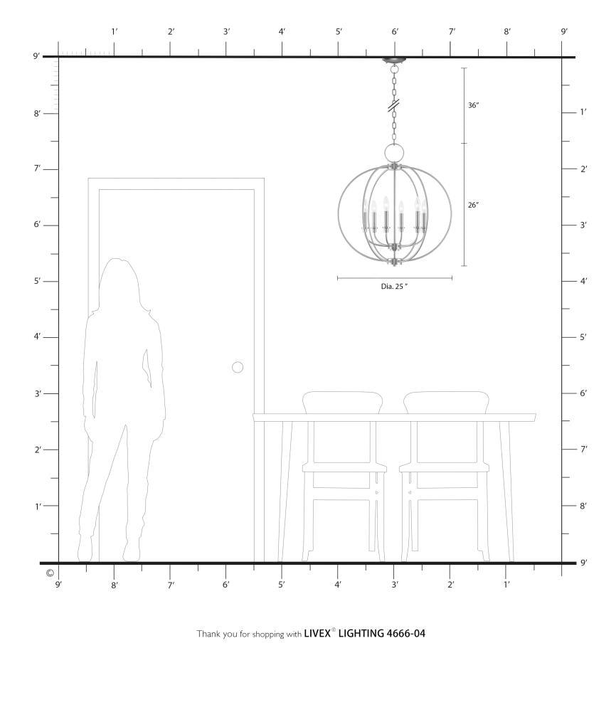 Livex Lighting Milania 6 - Light Chandelier in  Black