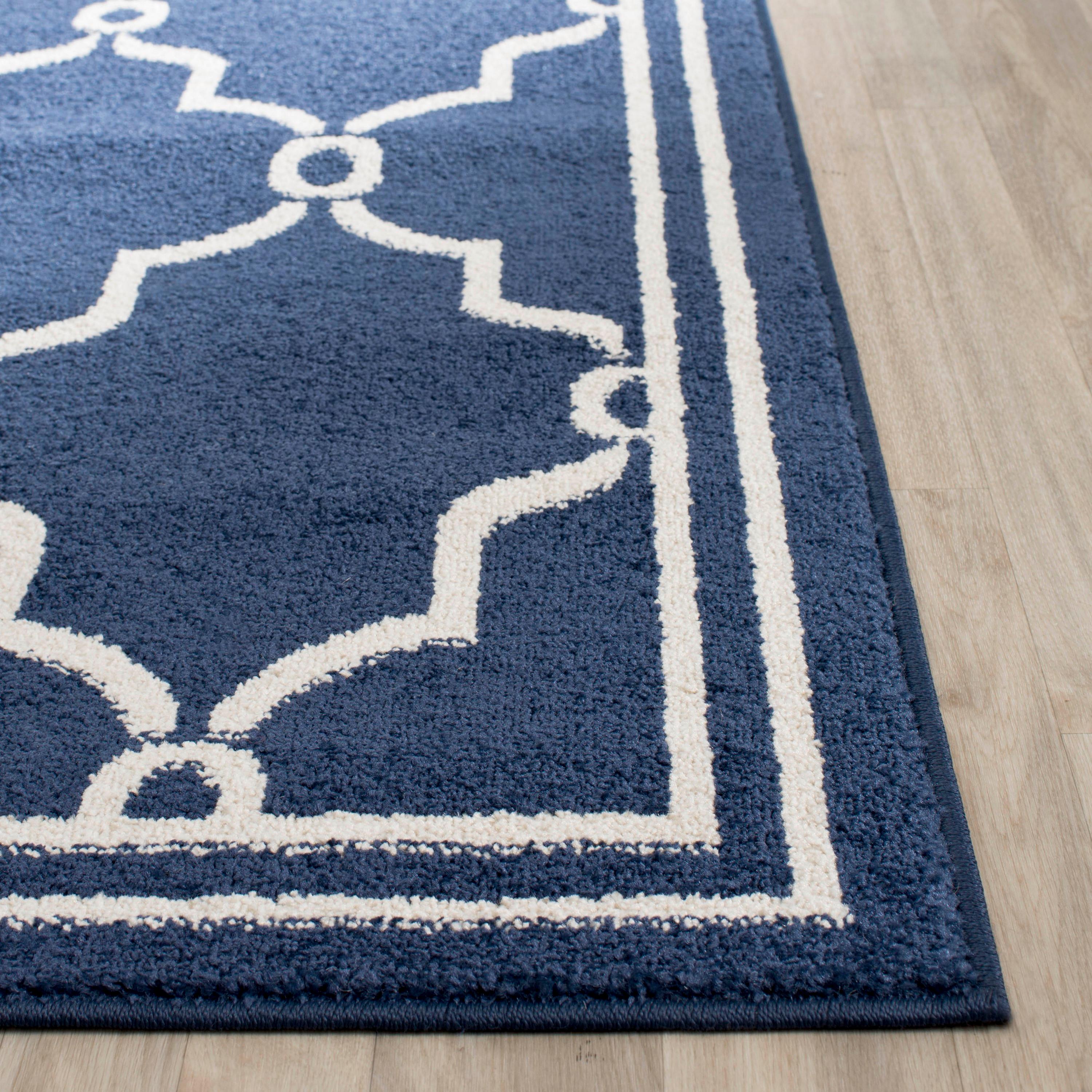 Amherst AMT414 Power Loomed Indoor Area Rug - Navy/Beige - 5'3"x8' - Safavieh