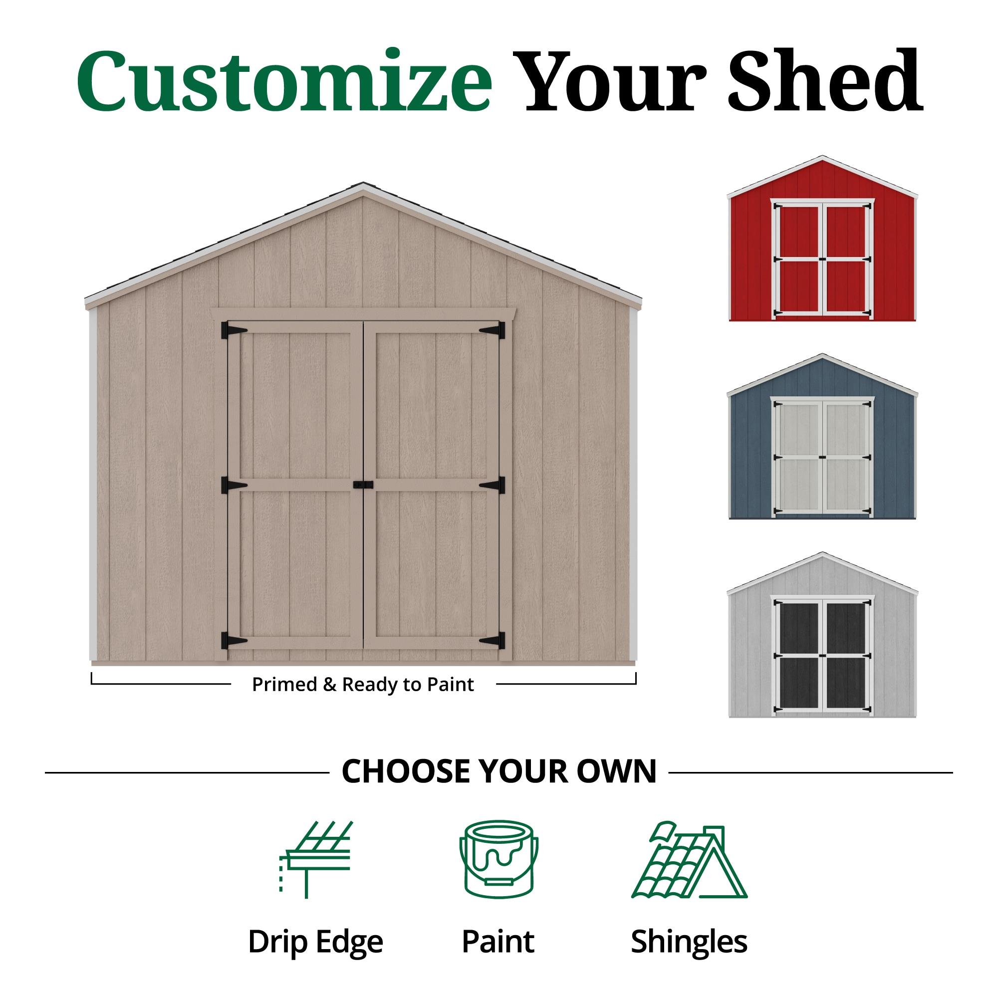Little Cottage Co. 10x14 Value Gable Shed, Outdoor Wood Storage Do-It-Yourself Precut Kit