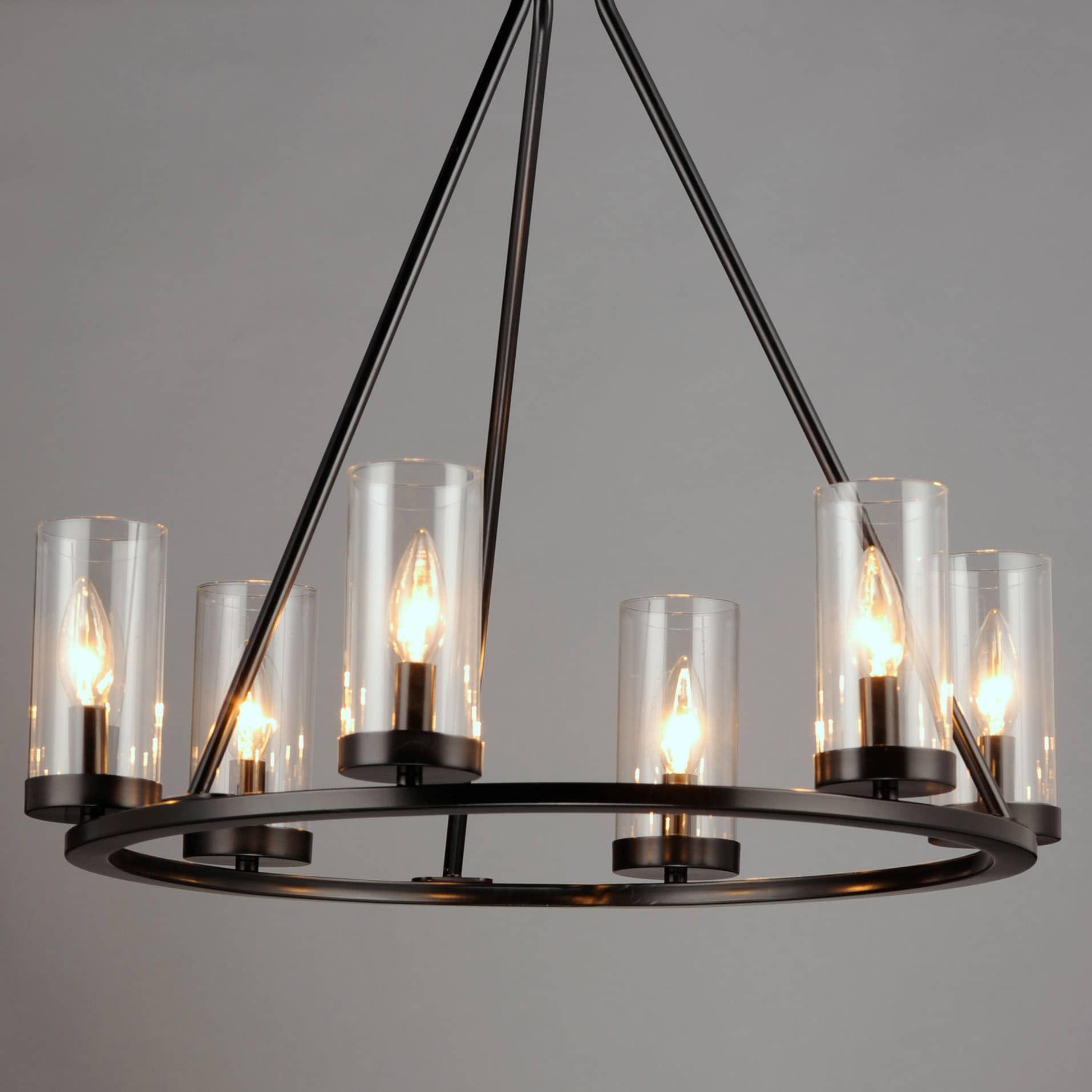 25255CLBK-Maxim Lighting-Sentinel - 6 Light Chandelier-22.75 Inches Tall and 24 Inches Wide-Black Finish    -Traditional Installation