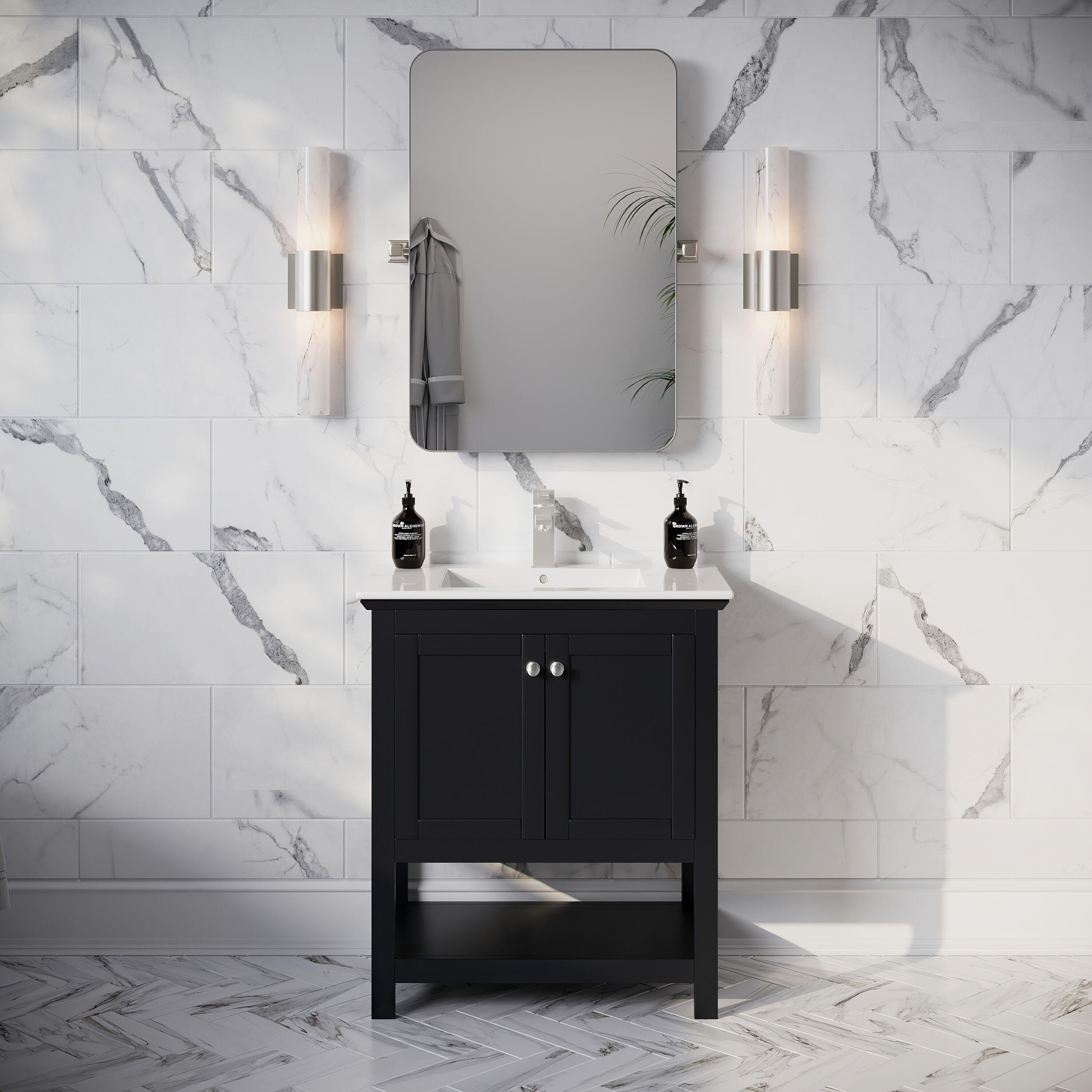 Manchester 30" Freestanding Single Sink Bathroom Vanity with Integrated Sink (Faucet Not Included)