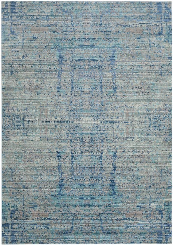 Safavieh Transitional Mystique Polyester Area Rug-Color:Light Blue/Multi,Shape:Small Rectangle,Size:6'L x 4'W