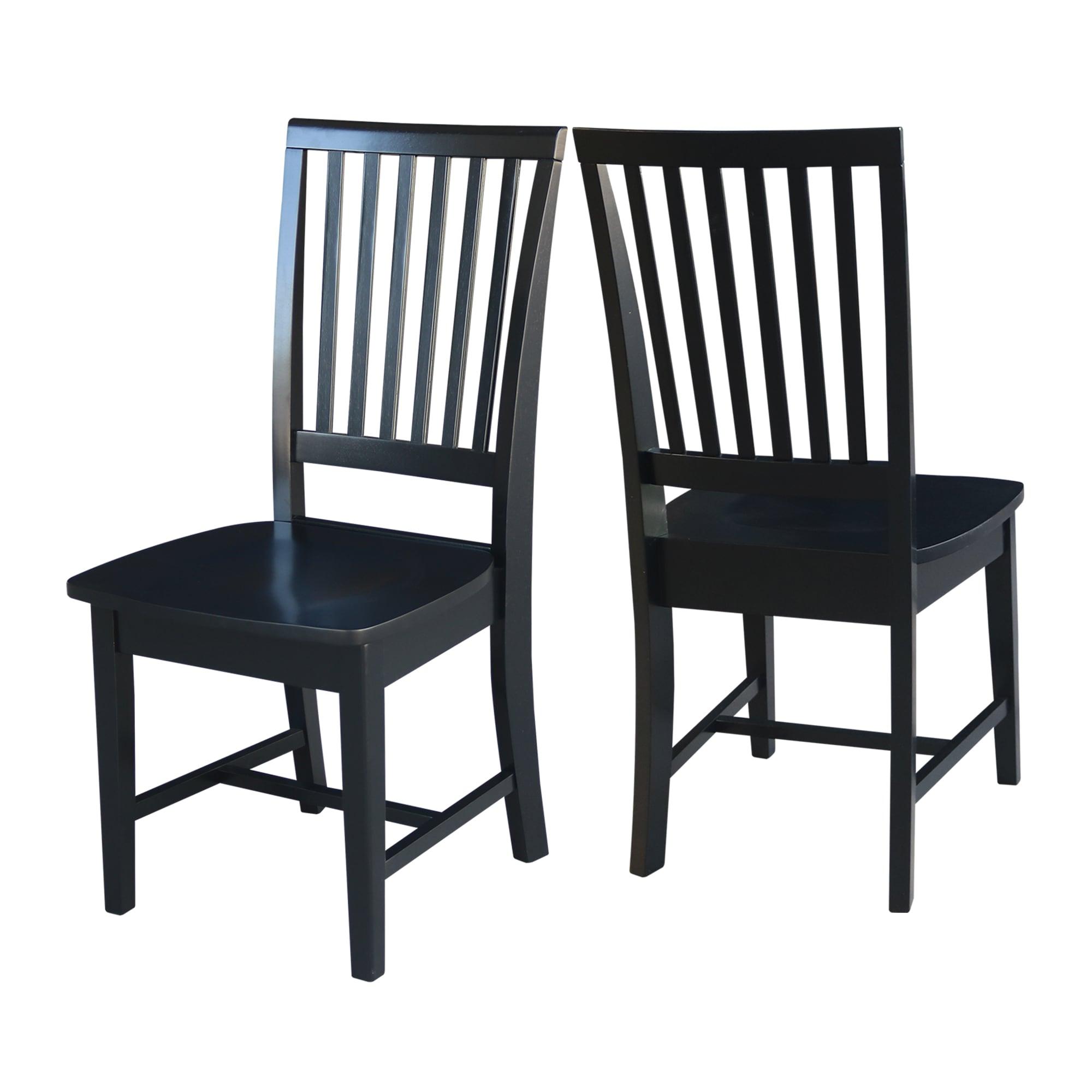 Set of 2 Mission Side Chair Black - International Concepts: Solid Wood, Slat Back, Armless