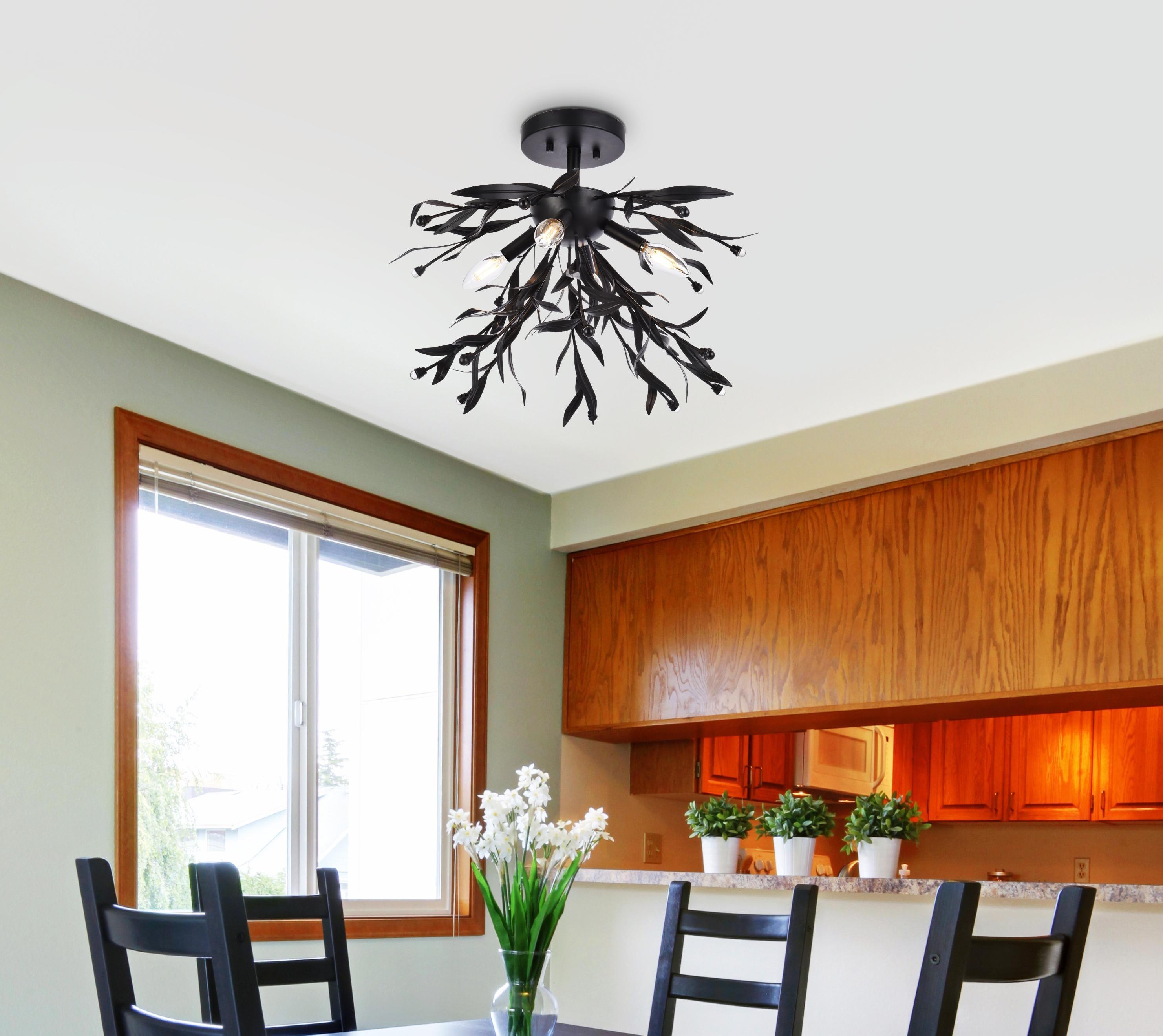 Elegant Lighting Priscilla 18.5 inch flush mount in black