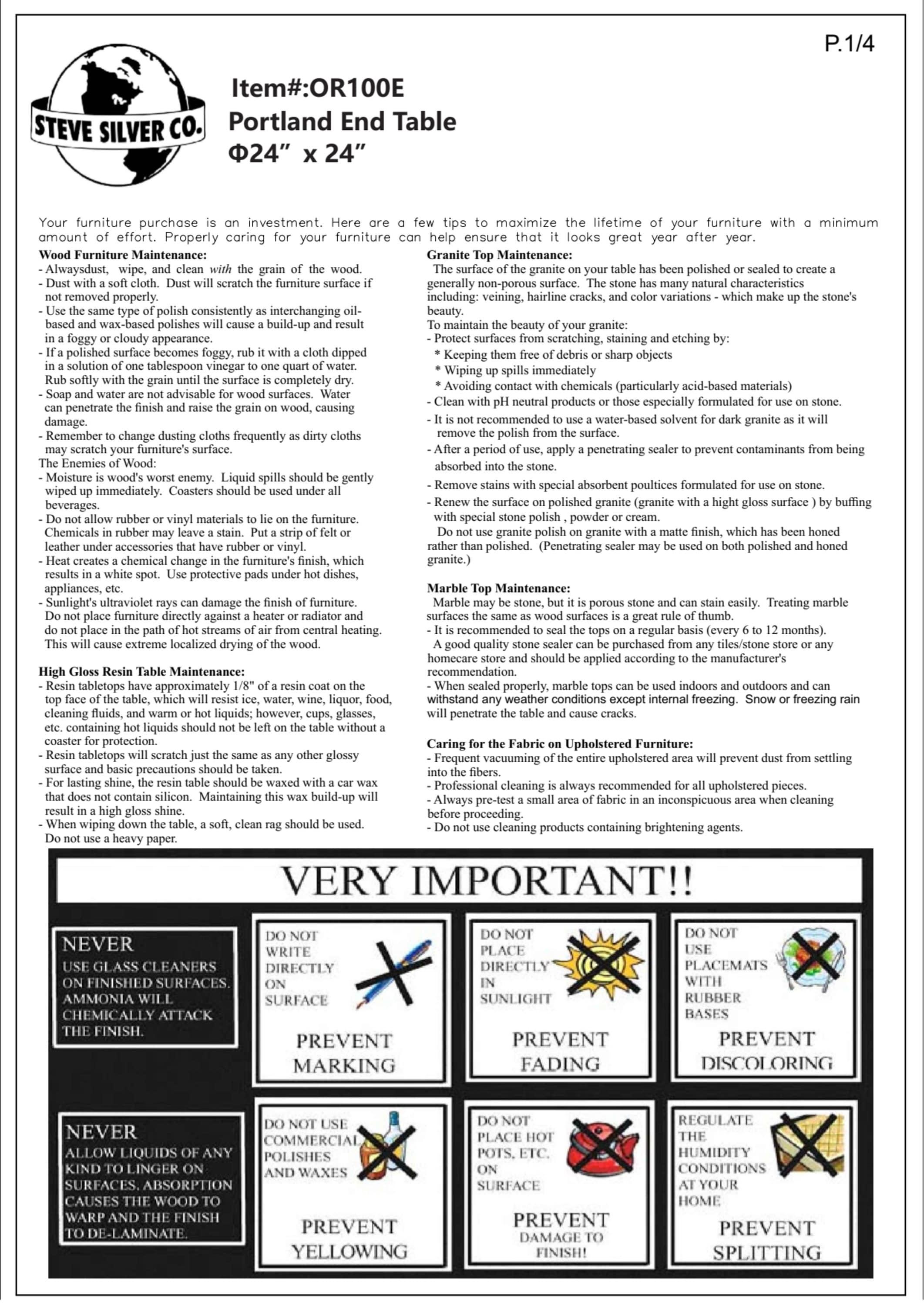 Steve Silver Portland End Table, Gray