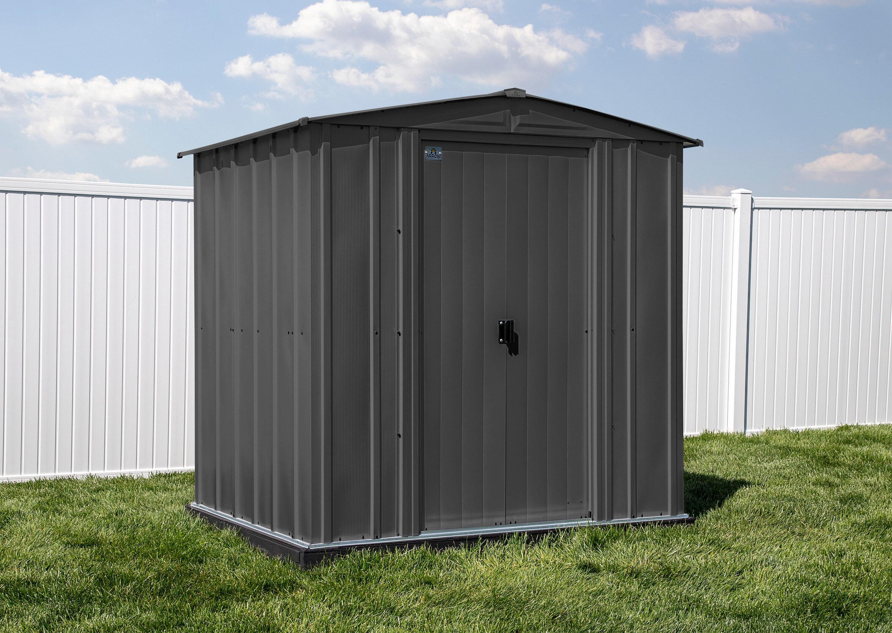 Arrow 6 ft. W x 5 ft. D Galvanized Steel Storage Shed