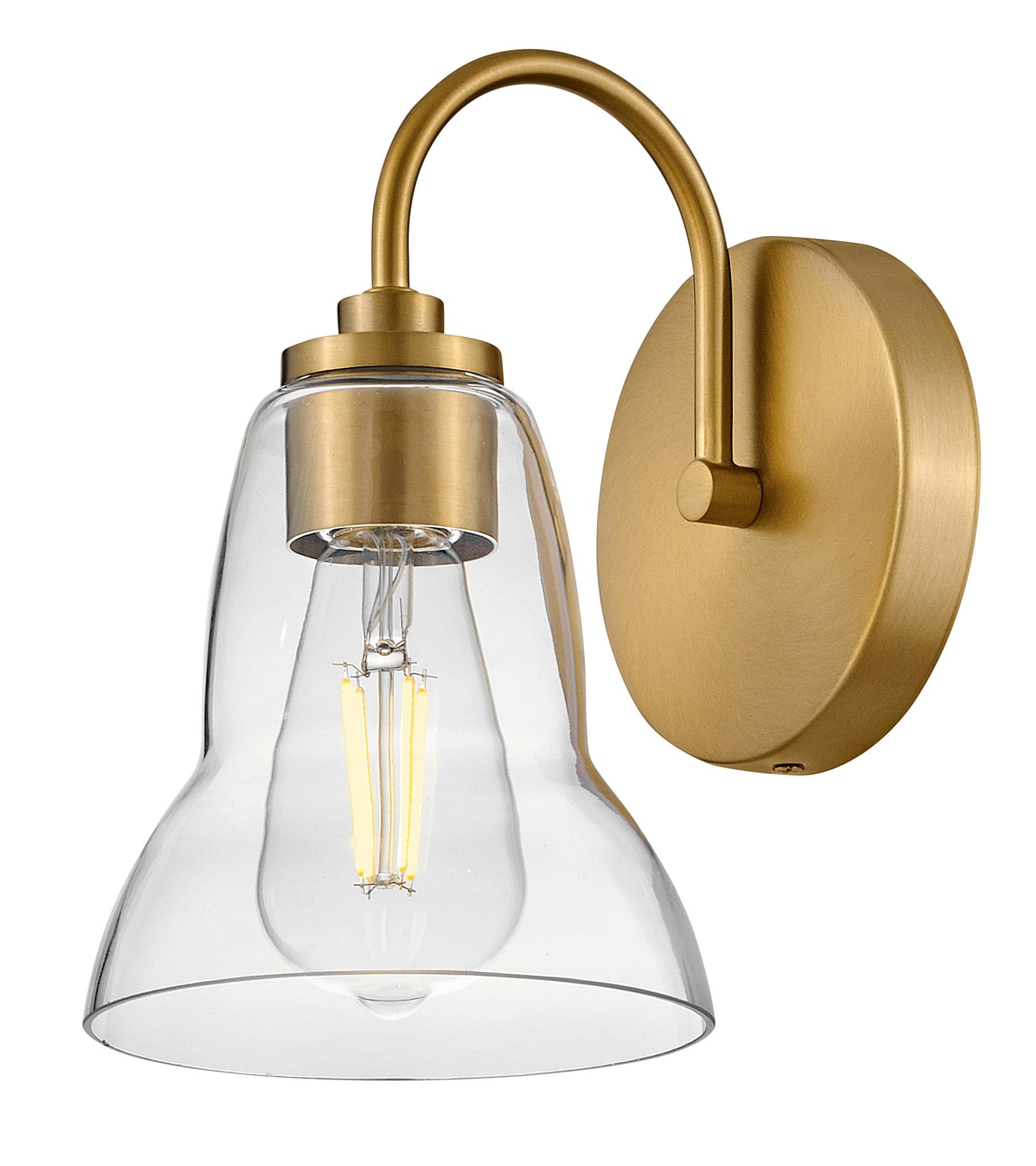 Lark Vera Single Light Bath Vanity Wall Sconce with Clear Bell-Shaped Glass | Wayfair