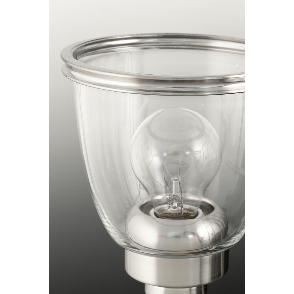 Progress Lighting Saluda 1-Light Mini-Pendant, Brushed Nickel, Clear Glass Shade