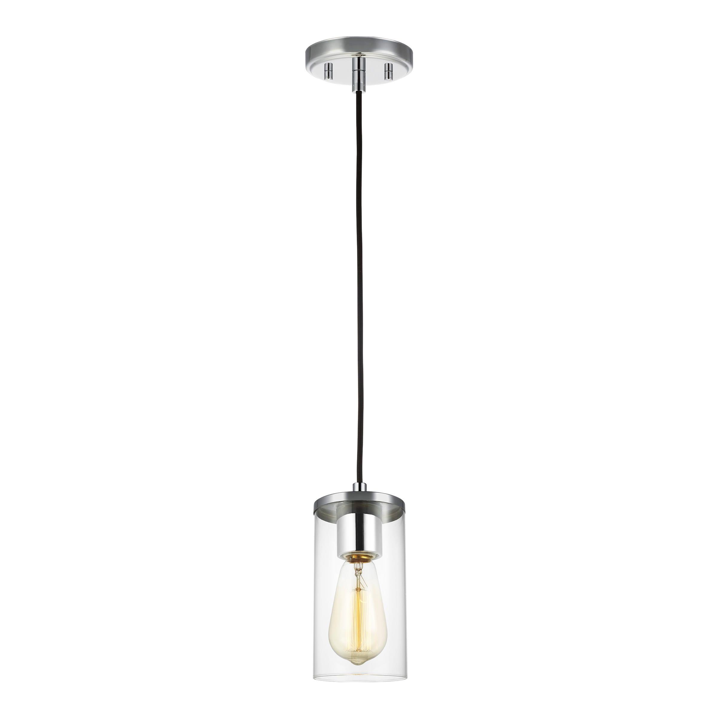 Zire Chrome Mini Pendant Light with Clear Glass Shade