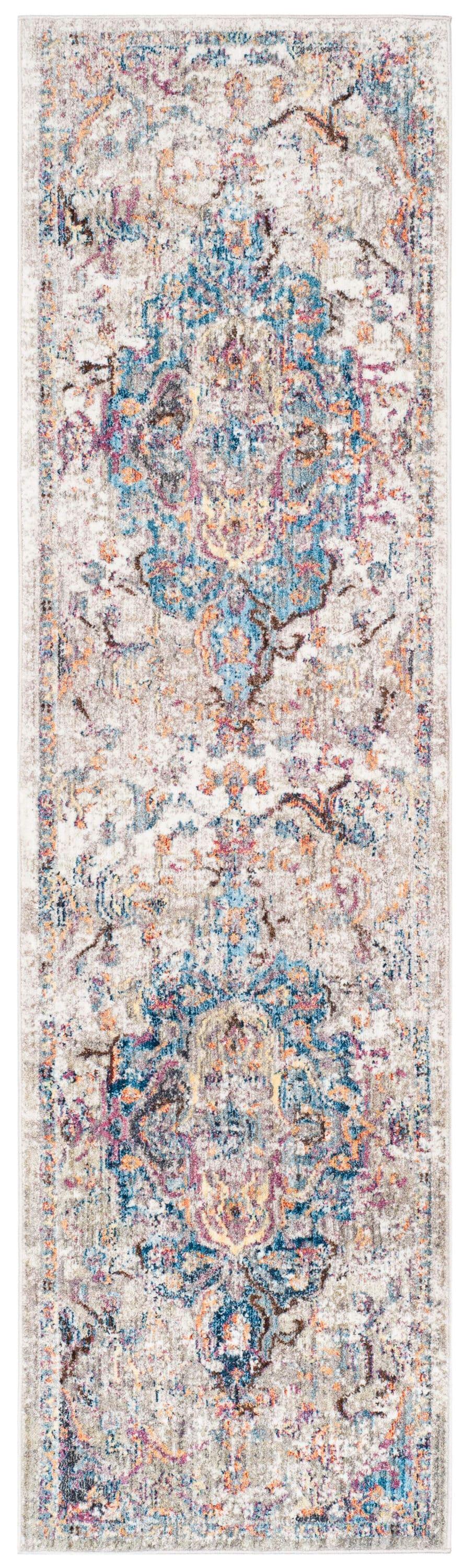 Bristol BTL350 Power Loomed Runner Rug - Blue/Light Grey - 2'3"x8' - Safavieh.
