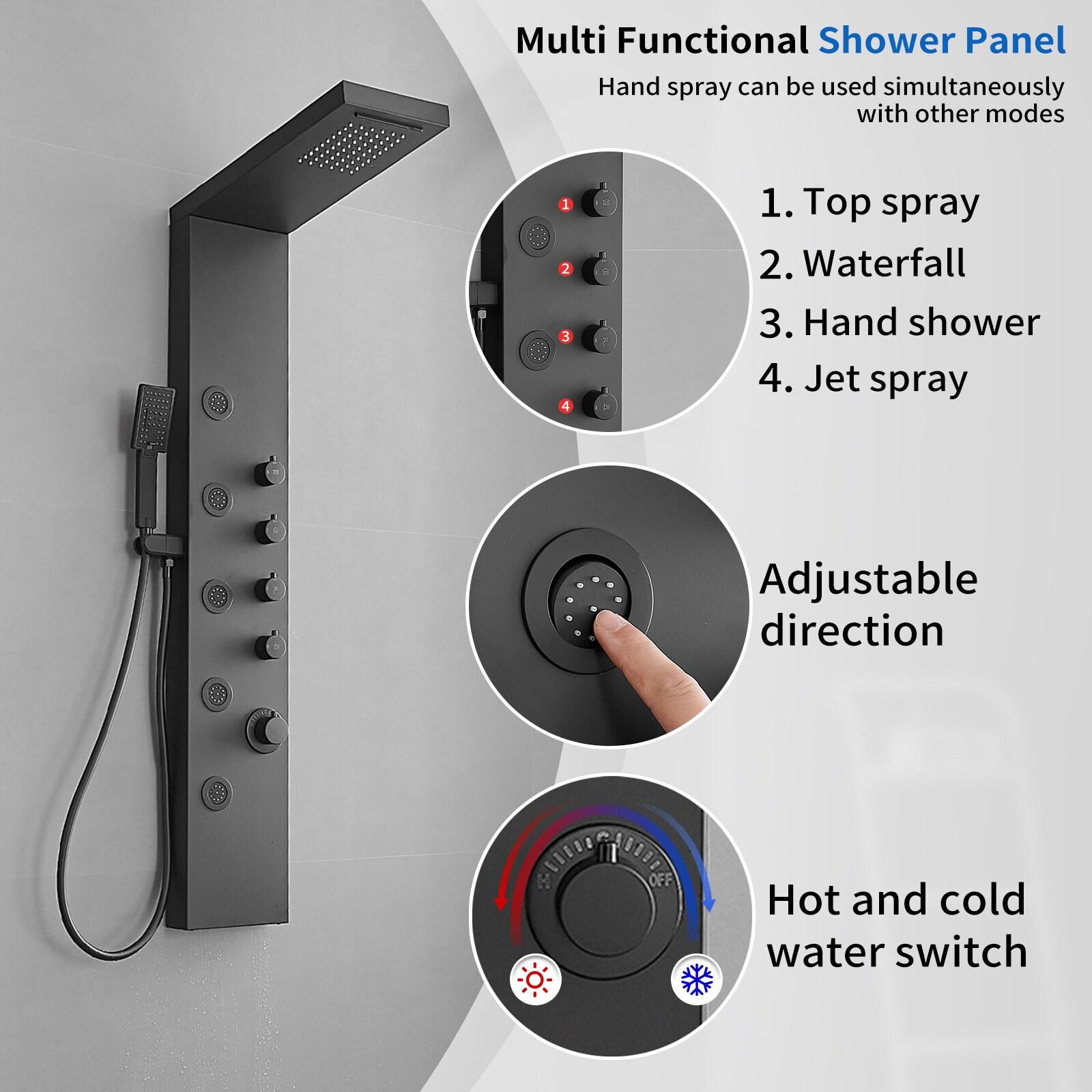 52'' Shower Panel with Fixed Shower Head