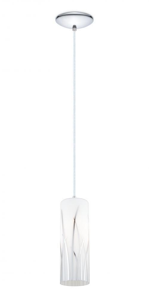 Rivato Chrome and Frosted Glass Mini Pendant Light