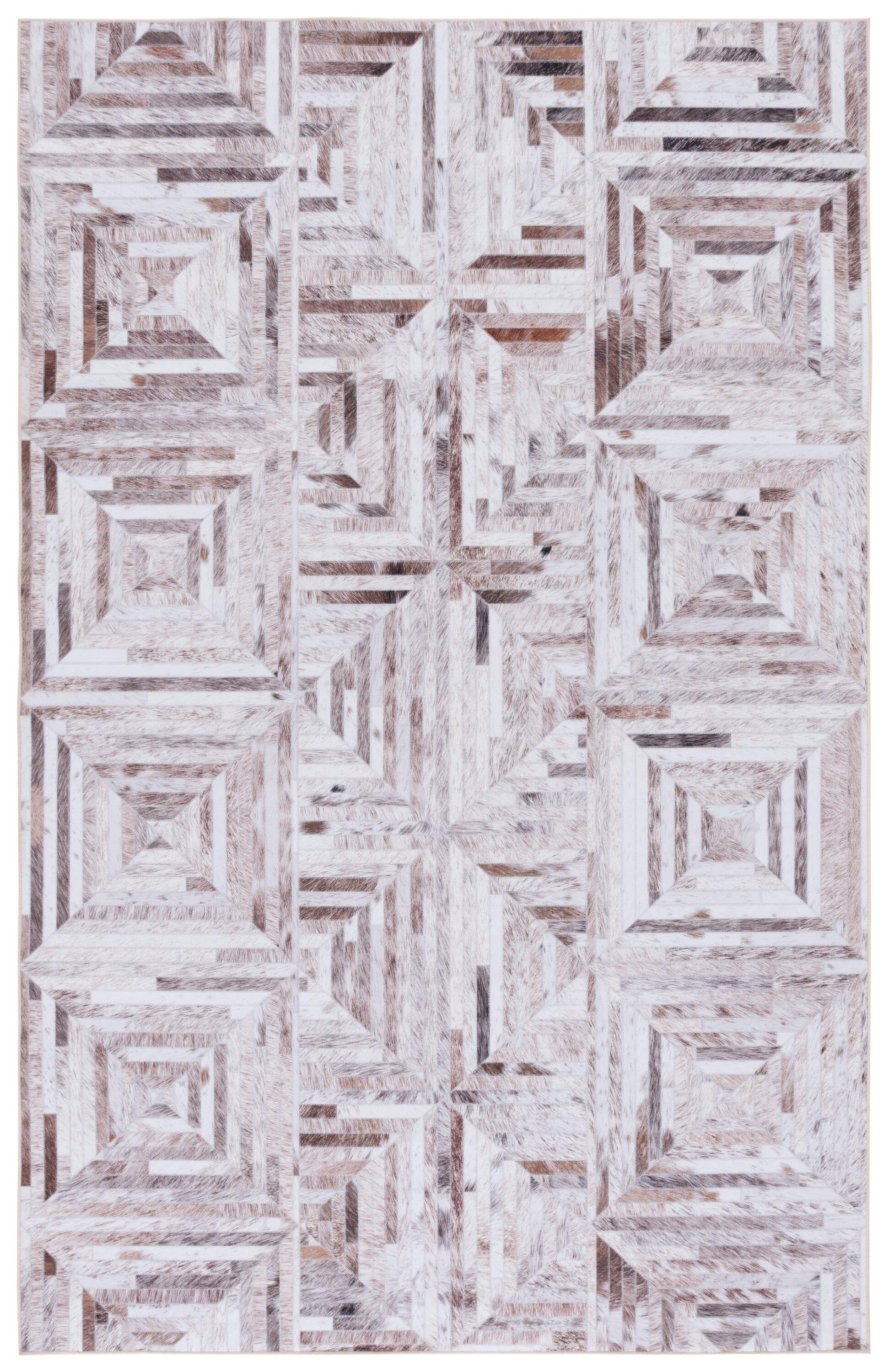 Faux Hide FAH549 Power Loomed Machine Washable Area Rug - Beige/Brown - 8'x10' - Safavieh.