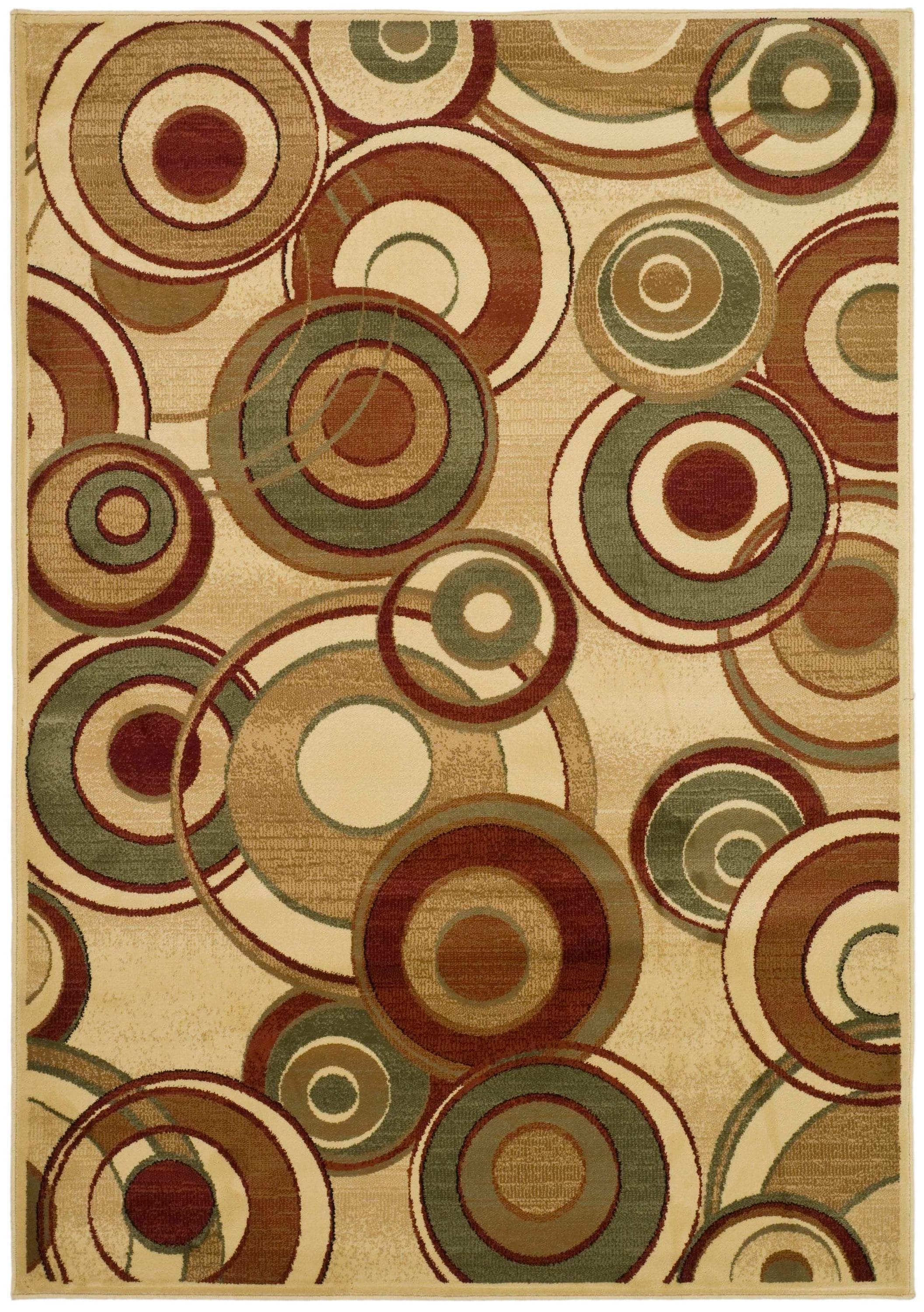 Lyndhurst LNH225 Power Loomed Area Rug - Ivory/Multi - 5'3"x7'6" - Safavieh.