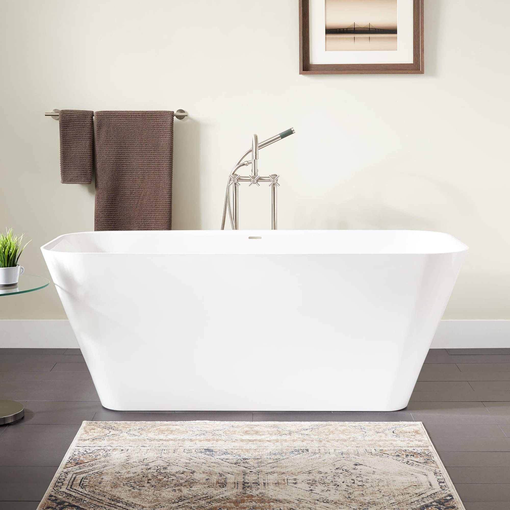 Signature Hardware Inoma 66'' x 31'' Freestanding Soaking Solid Surface Bathtub