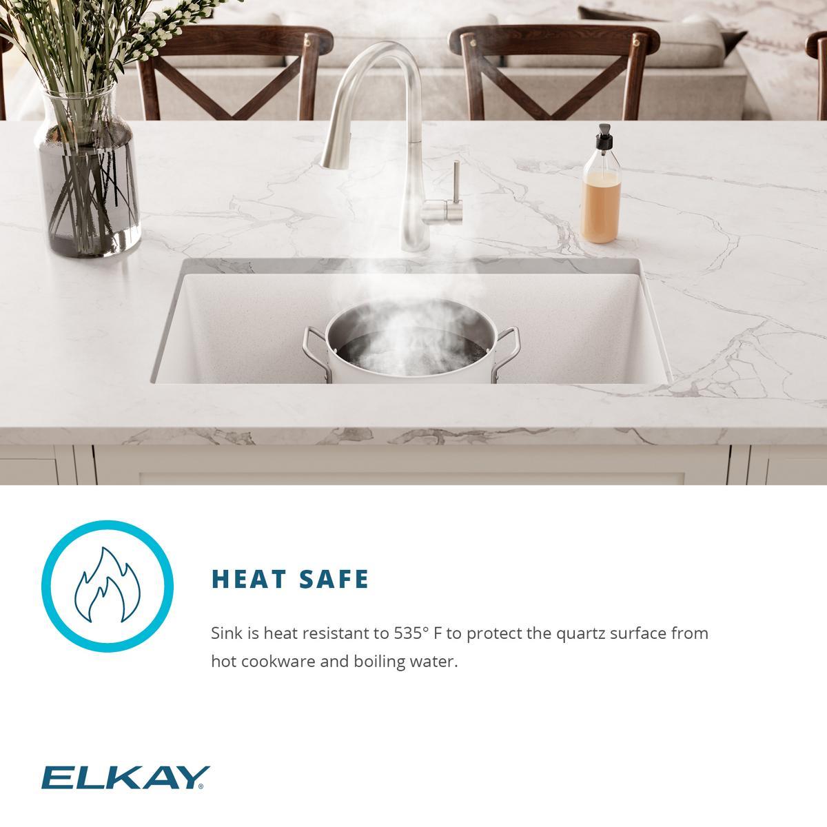 Elkay Quartz Classic 33" x 19" x 10" Double Bowl Undermount Sink with Aqua Divide, Matte Black