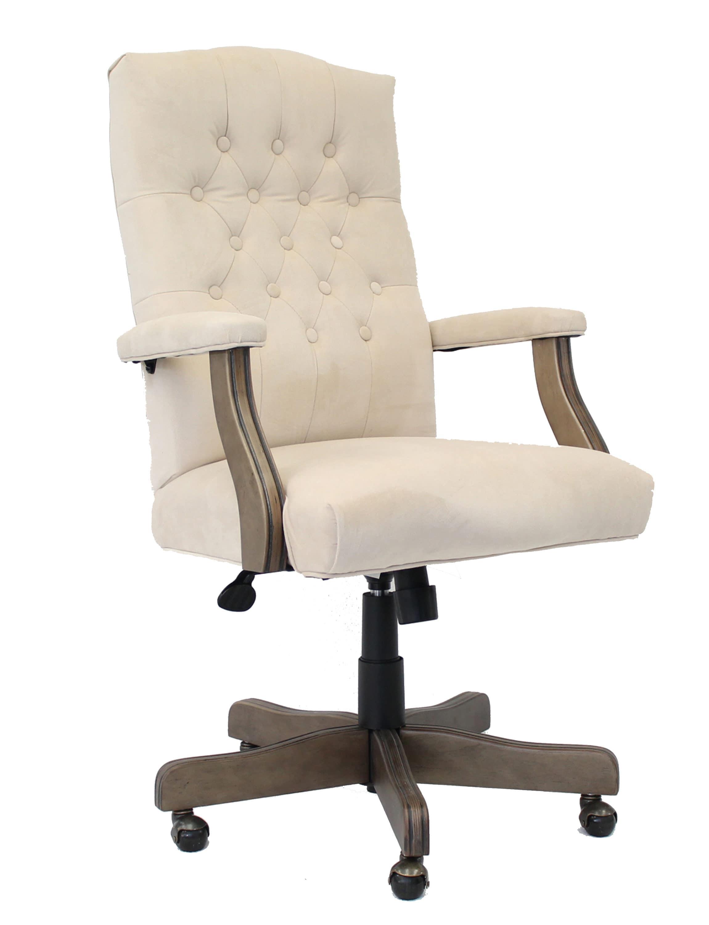 Traditional Executive Chair Beige: Swivel, Adjustable, Tufted - Boss Office Products
