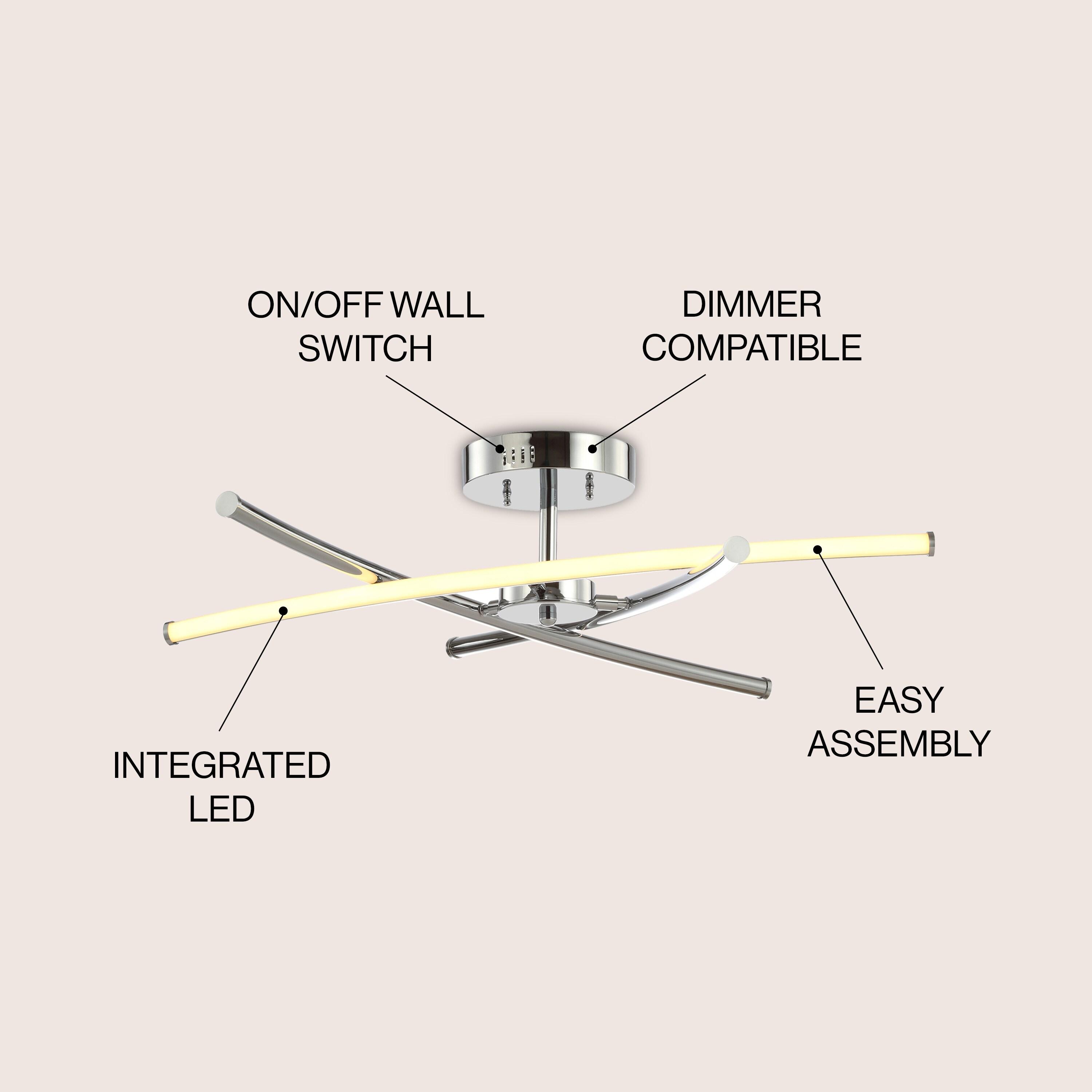 Crucis 31.5" Chrome Modern LED Pendant Light