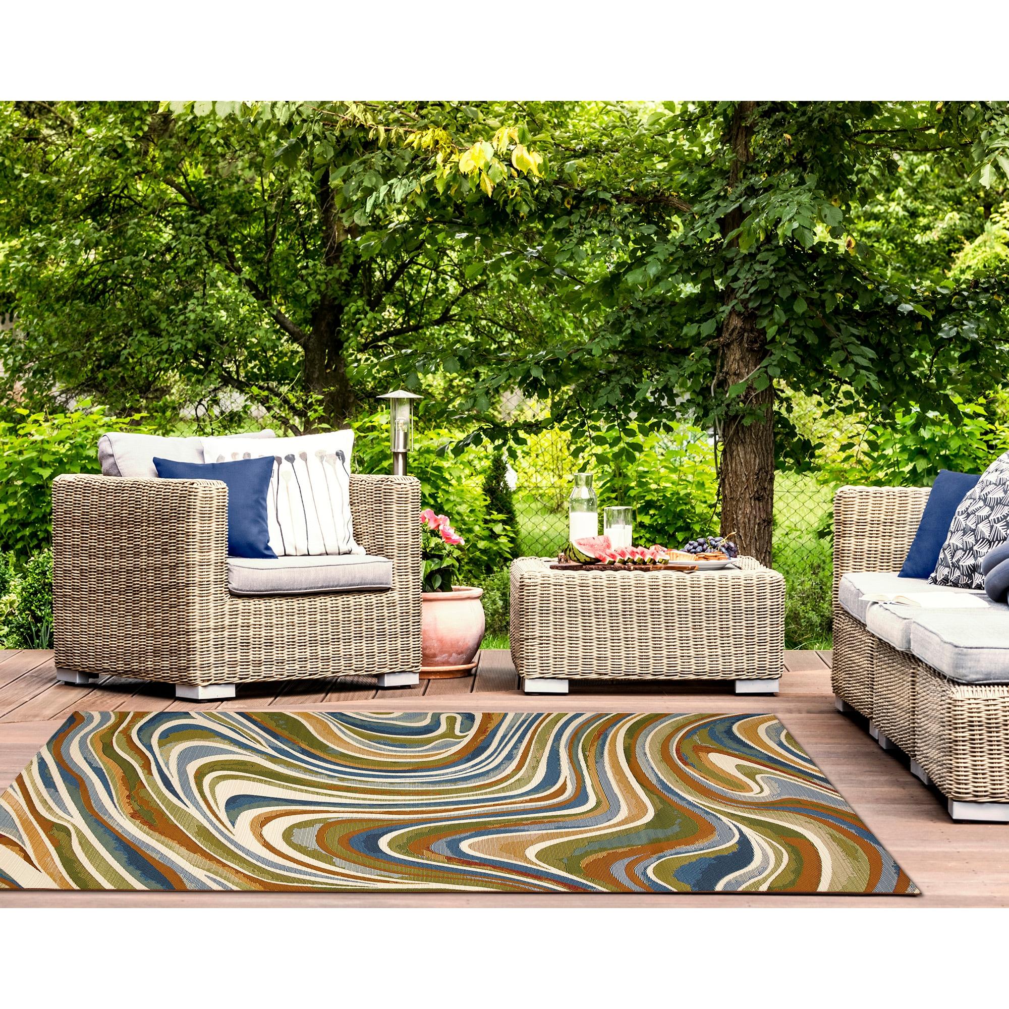 Liora Manne Marina Tides Indoor/Outdoor Rug Multi 3'3" x 4'11"