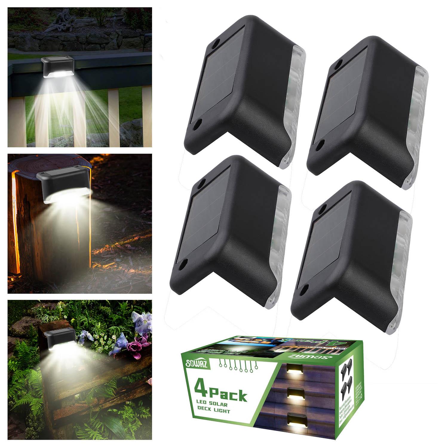 Low Voltage Solar Powered Integrated LED Step Light Pack (Set of 4)