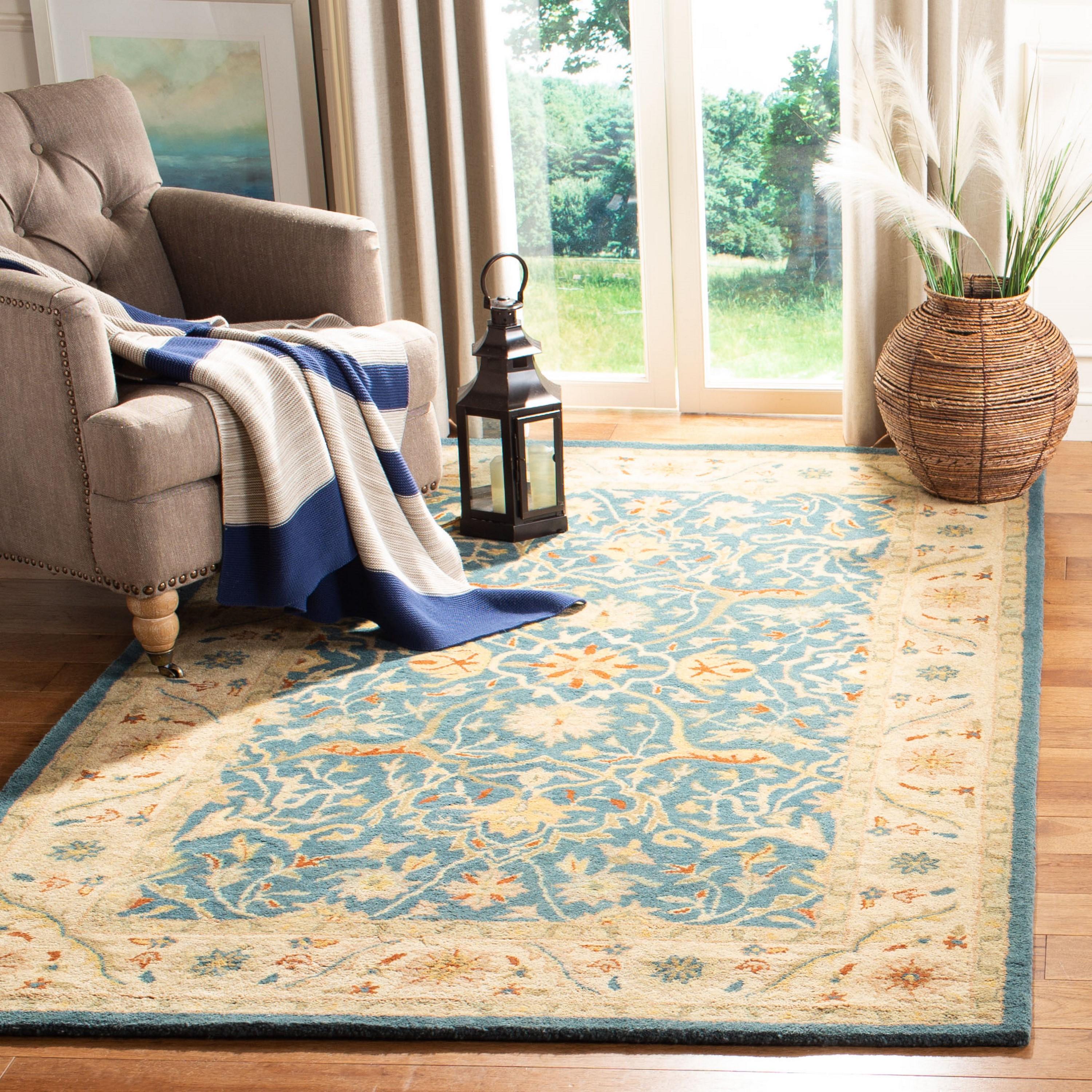 Antiquity AT14 Hand Tufted Indoor Accent Rug - Blue - 2'3"x4' - Safavieh