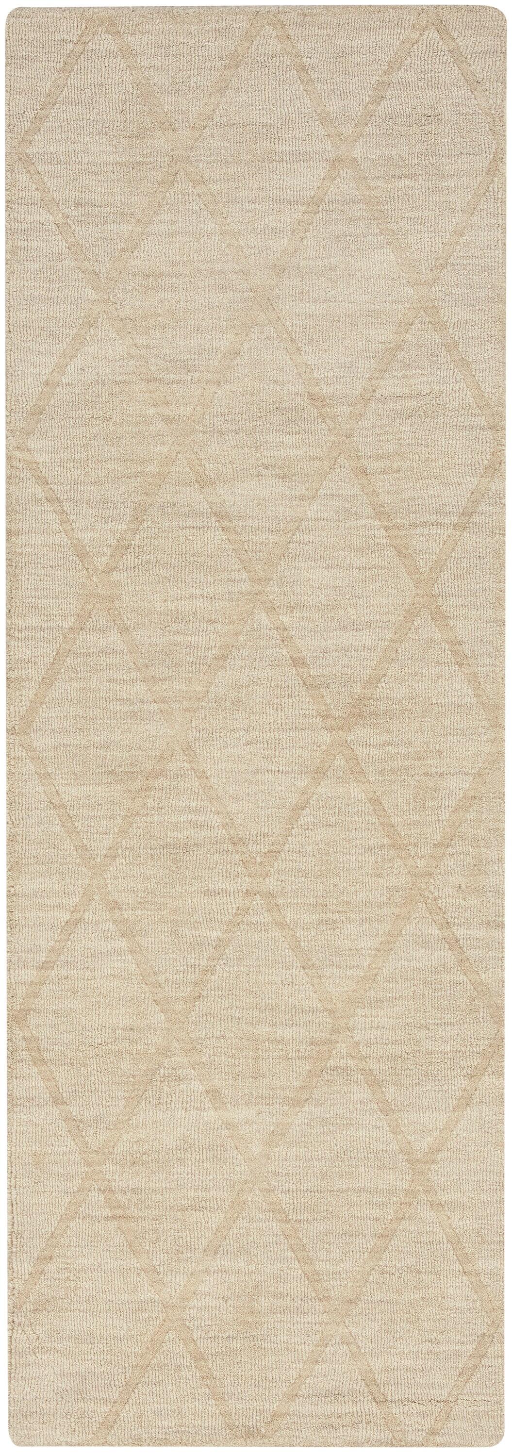Nourison Wool Haven 2' x 6' Beige Modern Indoor Rug