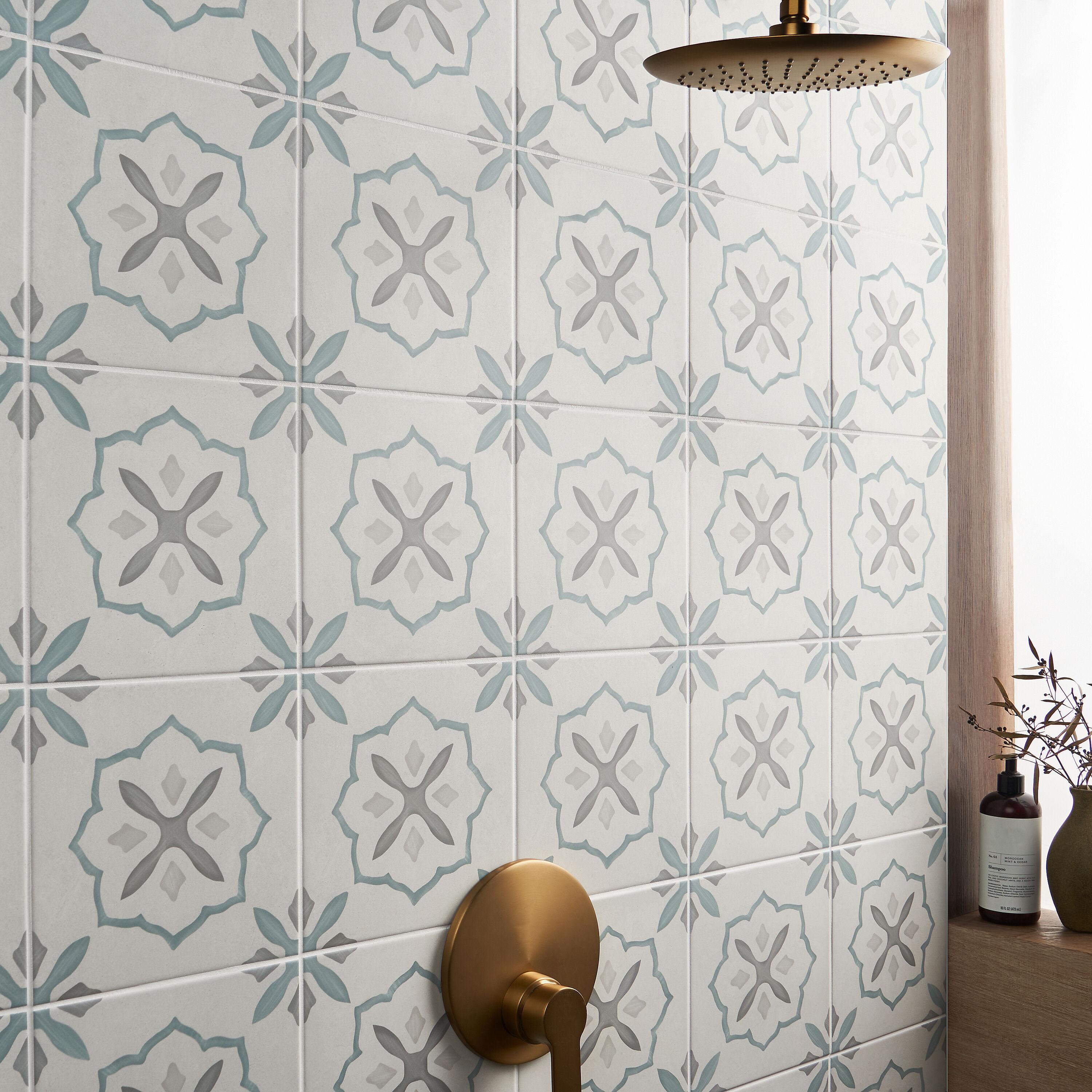 Plumeria 8.77" x 8.77" Matte Porcelain Tile
