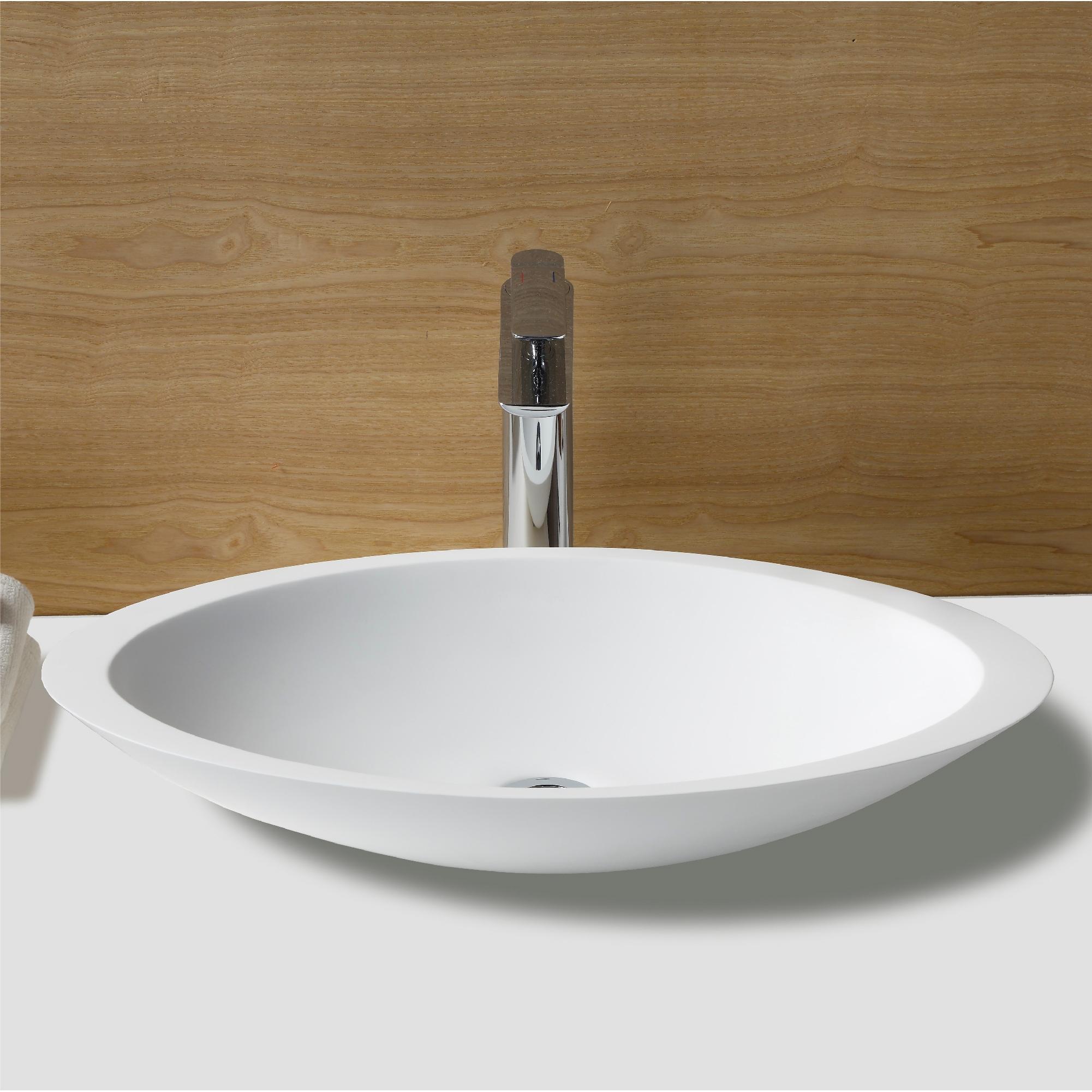 Karran Quattro 23'' X 13-1/4'' Matte White Acrylic Oval Vessel Sink