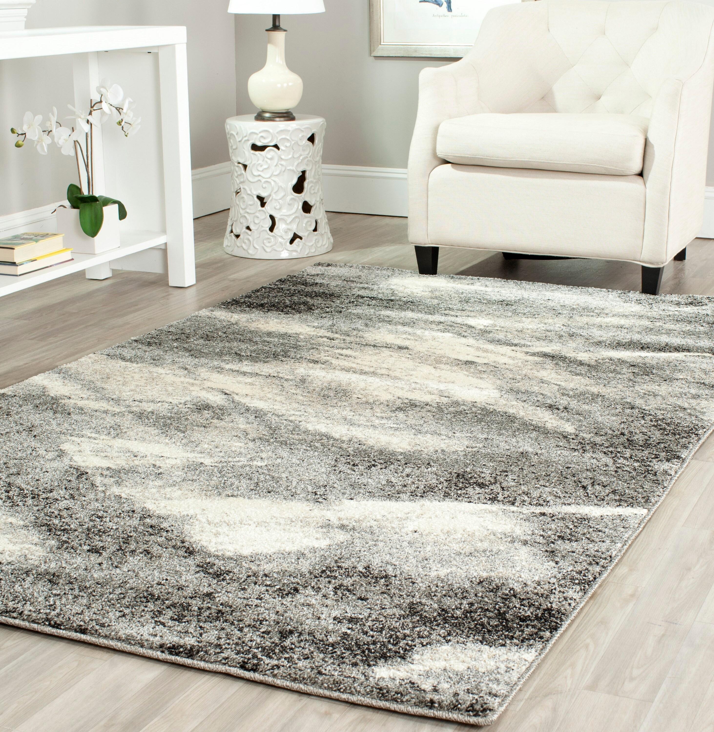 Retro RET2891 Power Loomed Indoor Runner Rug - Grey/Ivory - 2'3"x11' - Safavieh.