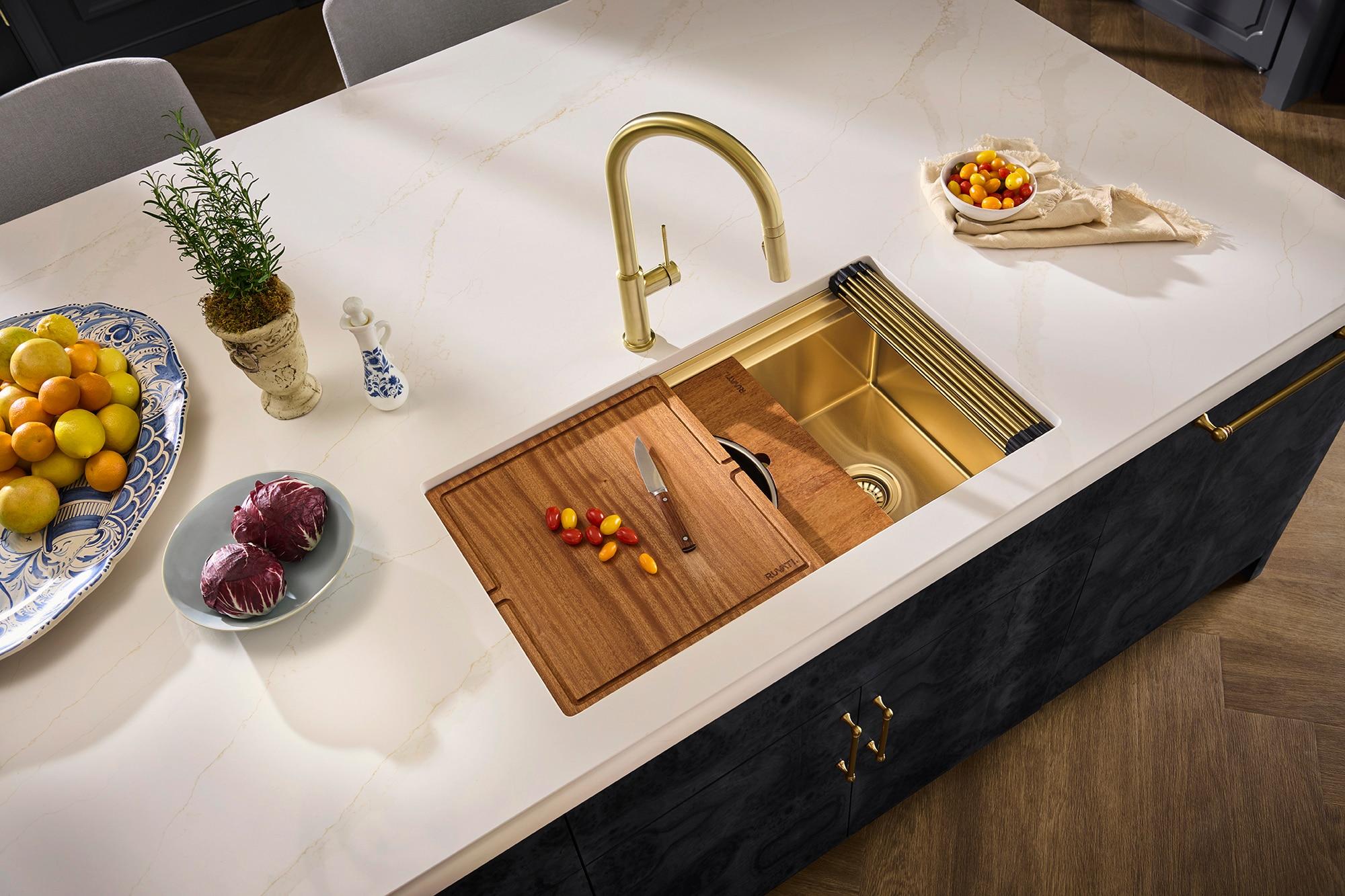 Ruvati 20 x 14 inch Semi-Recessed Drop-in Topmount Rectangular Bathroom Sink