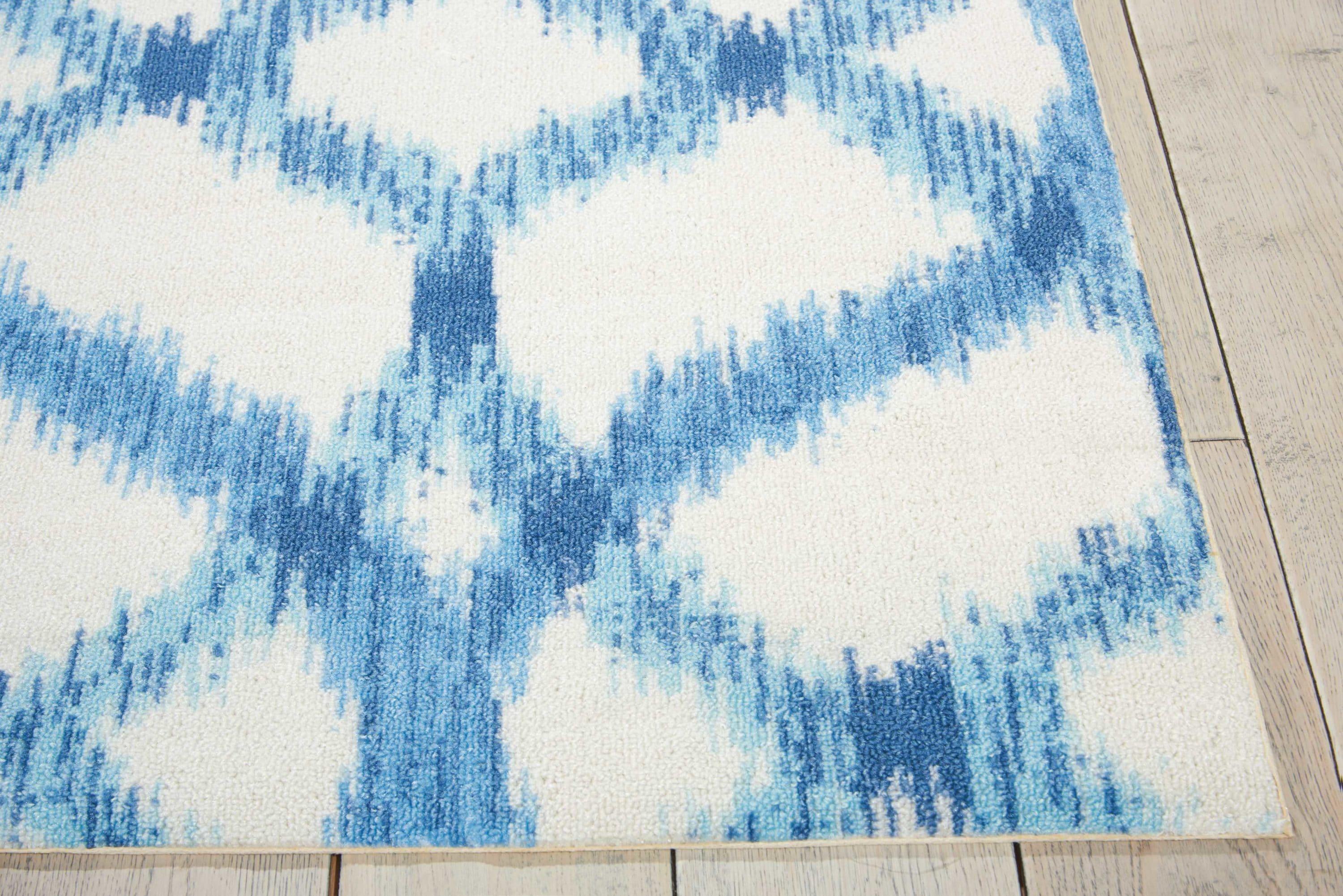 Waverly Sun & Shade "Izmir Ikat" Aegean Indoor/Outdoor Area Rug by Nourison SND05 5'3" x 5'3"