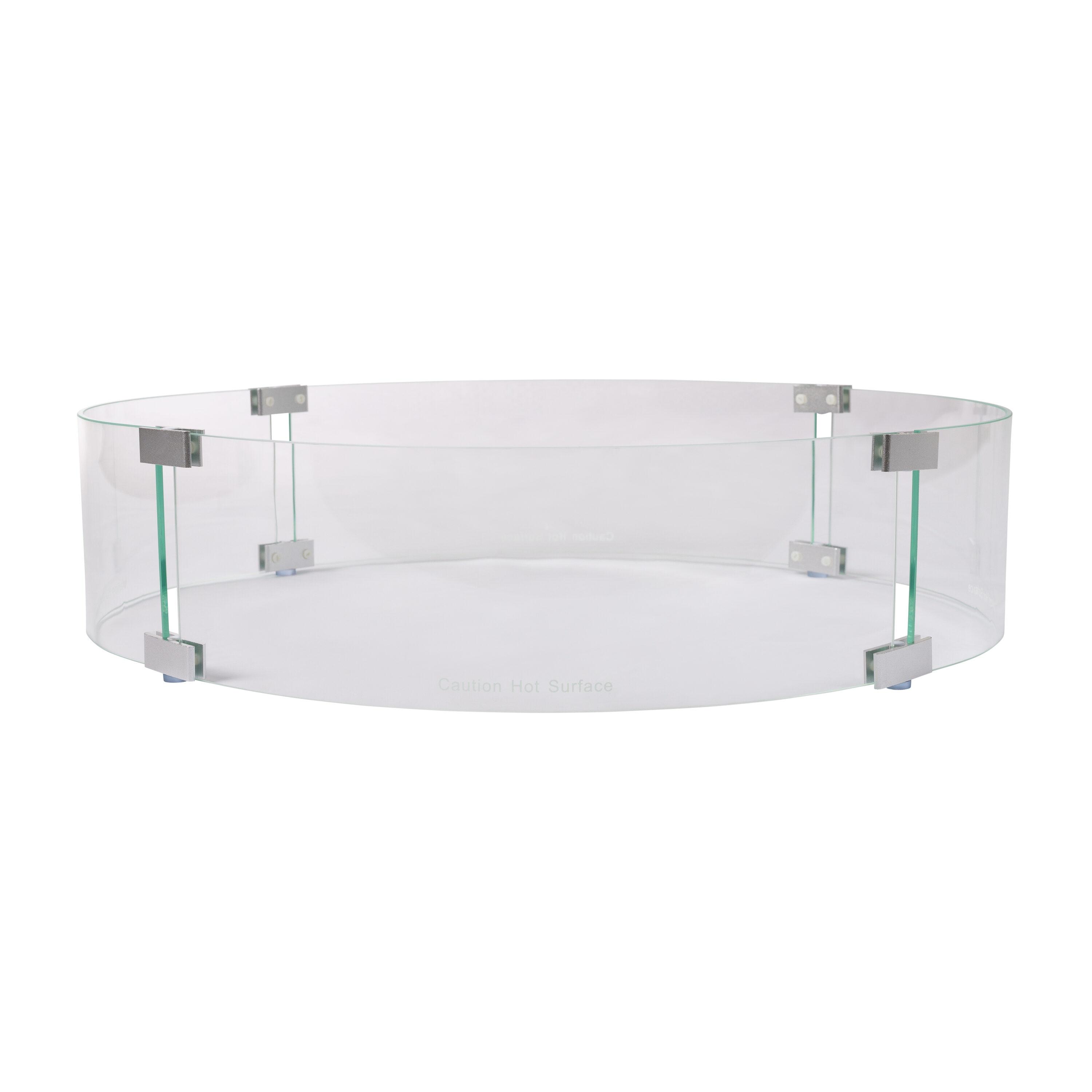 Fire Sense Fire Sense Wind Guard Clear Glass Tempered Glass for Propane, Gas, Fire Pits and Patio Heaters-Round-26 Inches