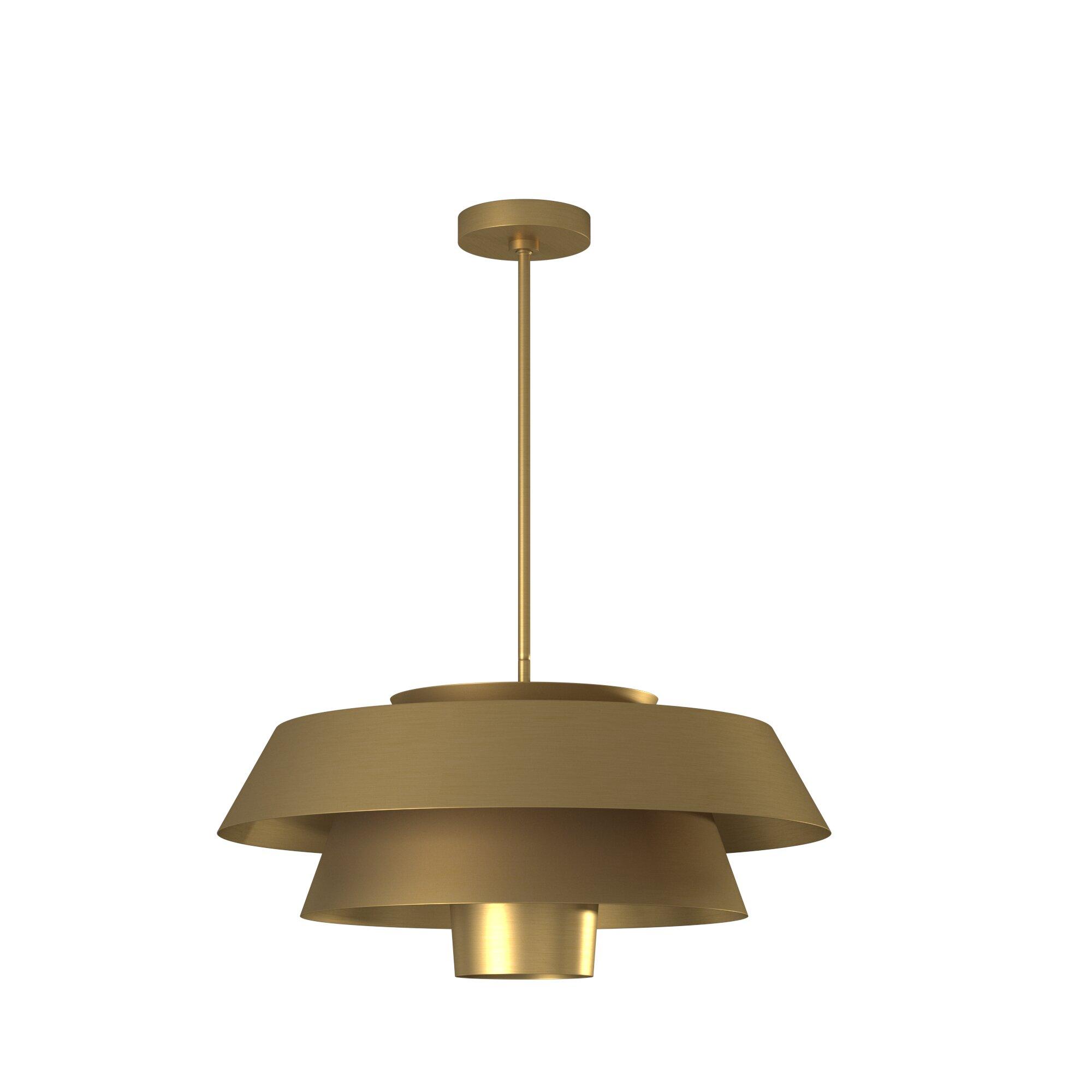 Brisbin Burnished Brass 24" Mid-Century Modern Pendant Light