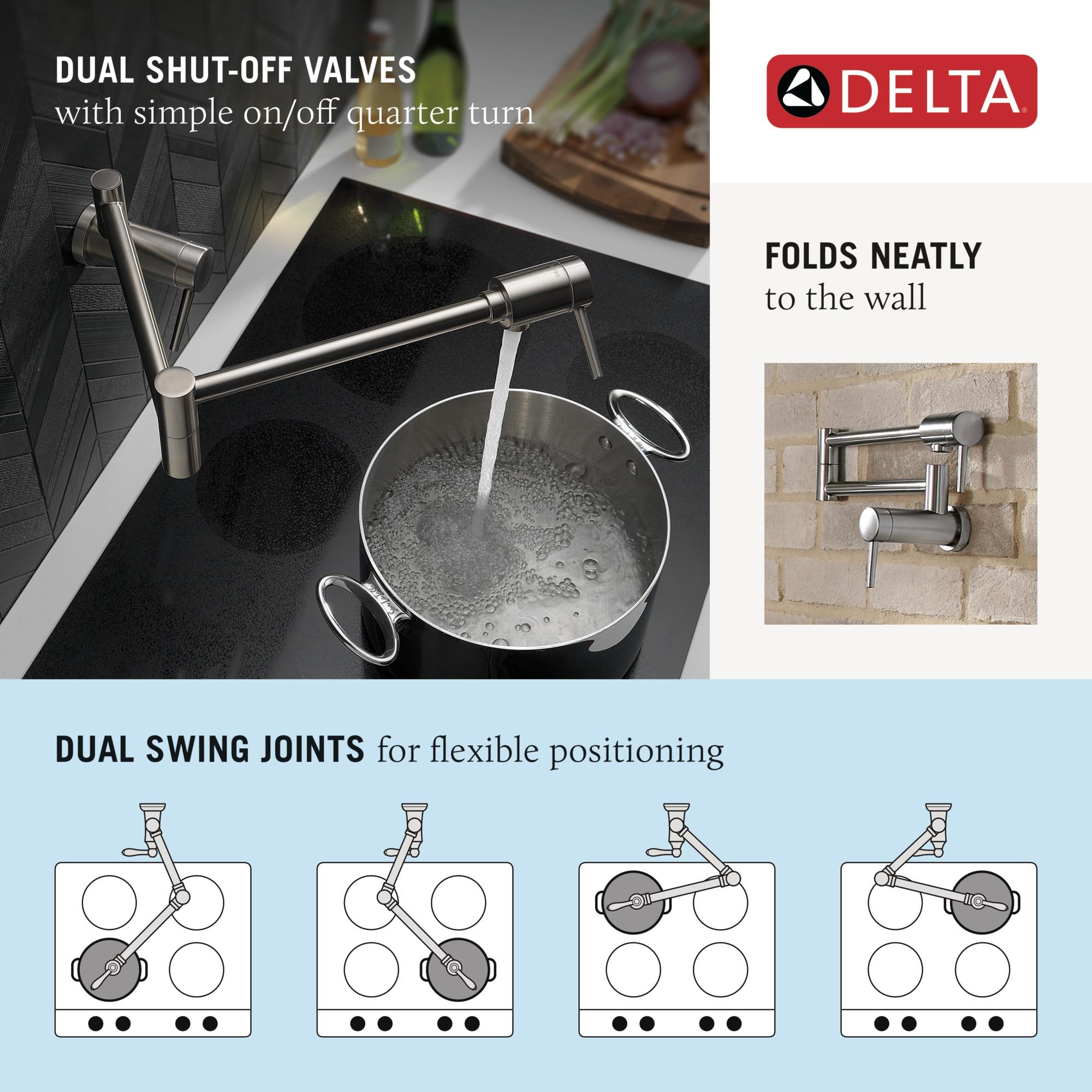 Contemporary Pot Filler Faucet, Wall Mount Pot Filler Kitchen Faucet