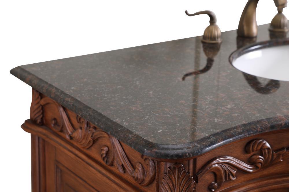 Elegant Decor Oakland 48" Single Marble Top Bathroom Vanity in Teak