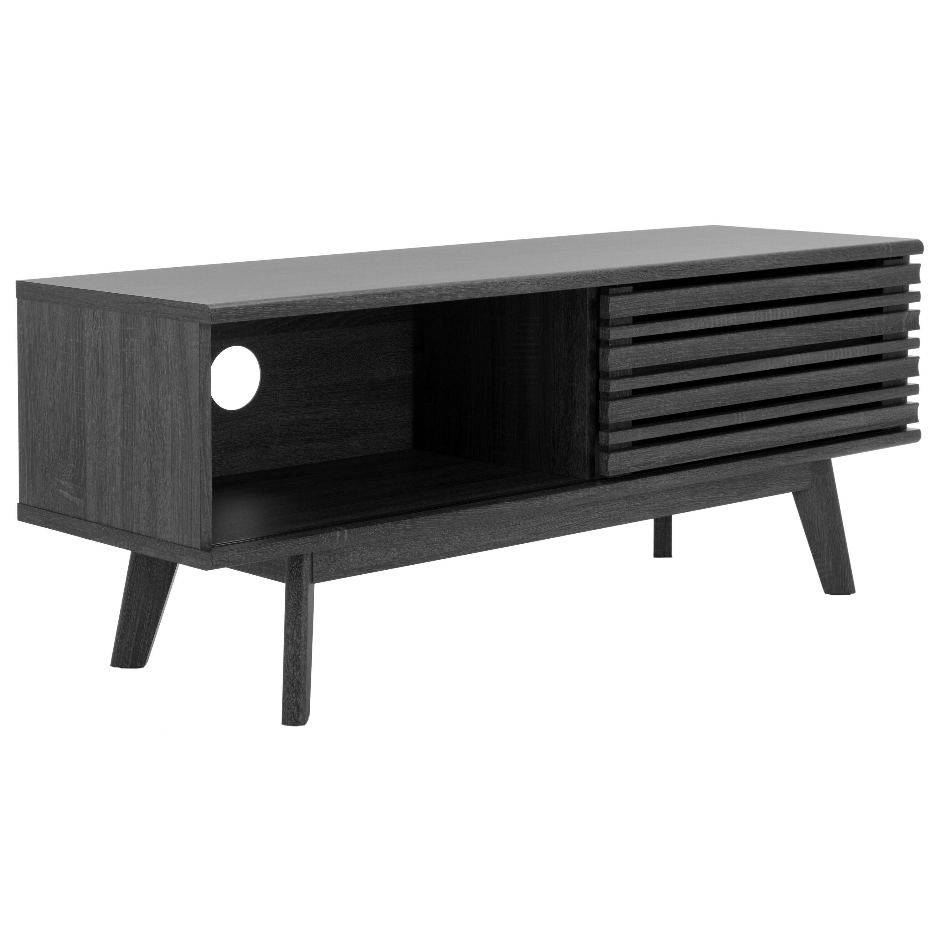Aurelio 1 Shelf Media Stand - Distressed Black - Safavieh