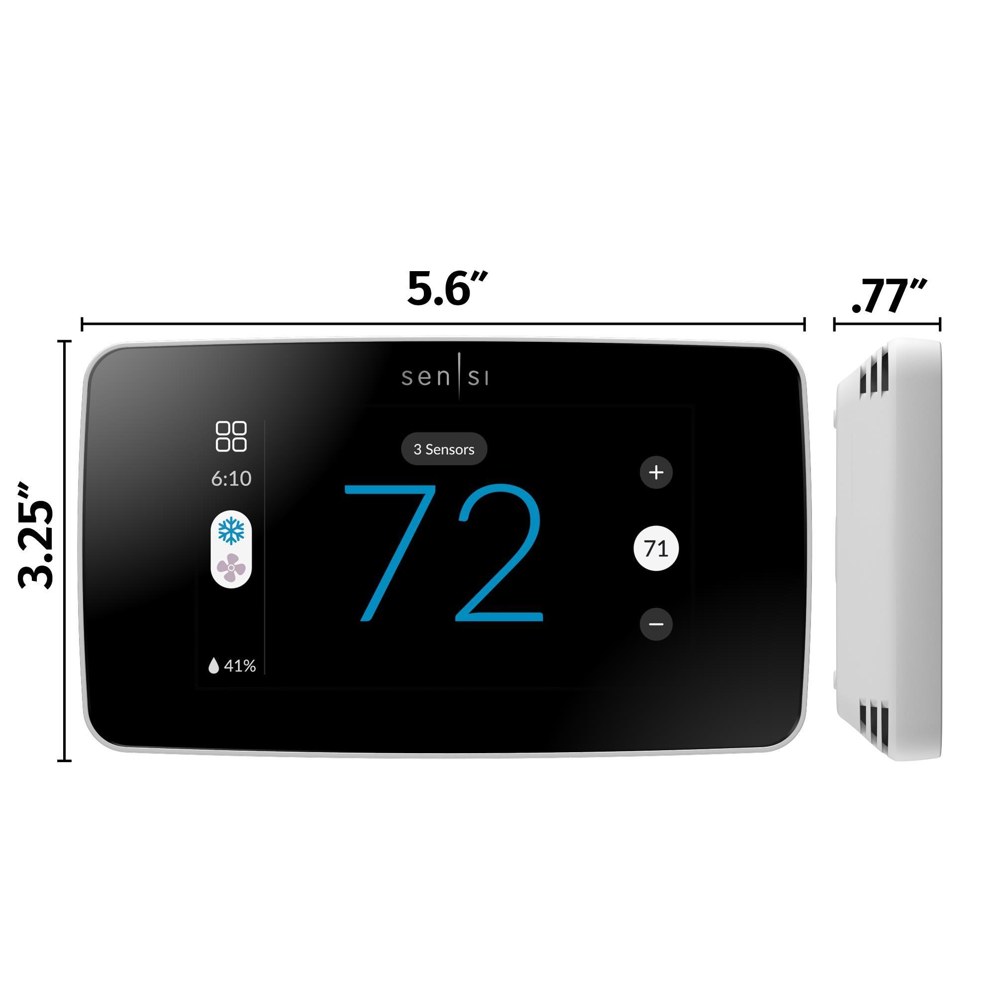 Sensi Touch 2 Black Programmable Smart Thermostat with LCD Display
