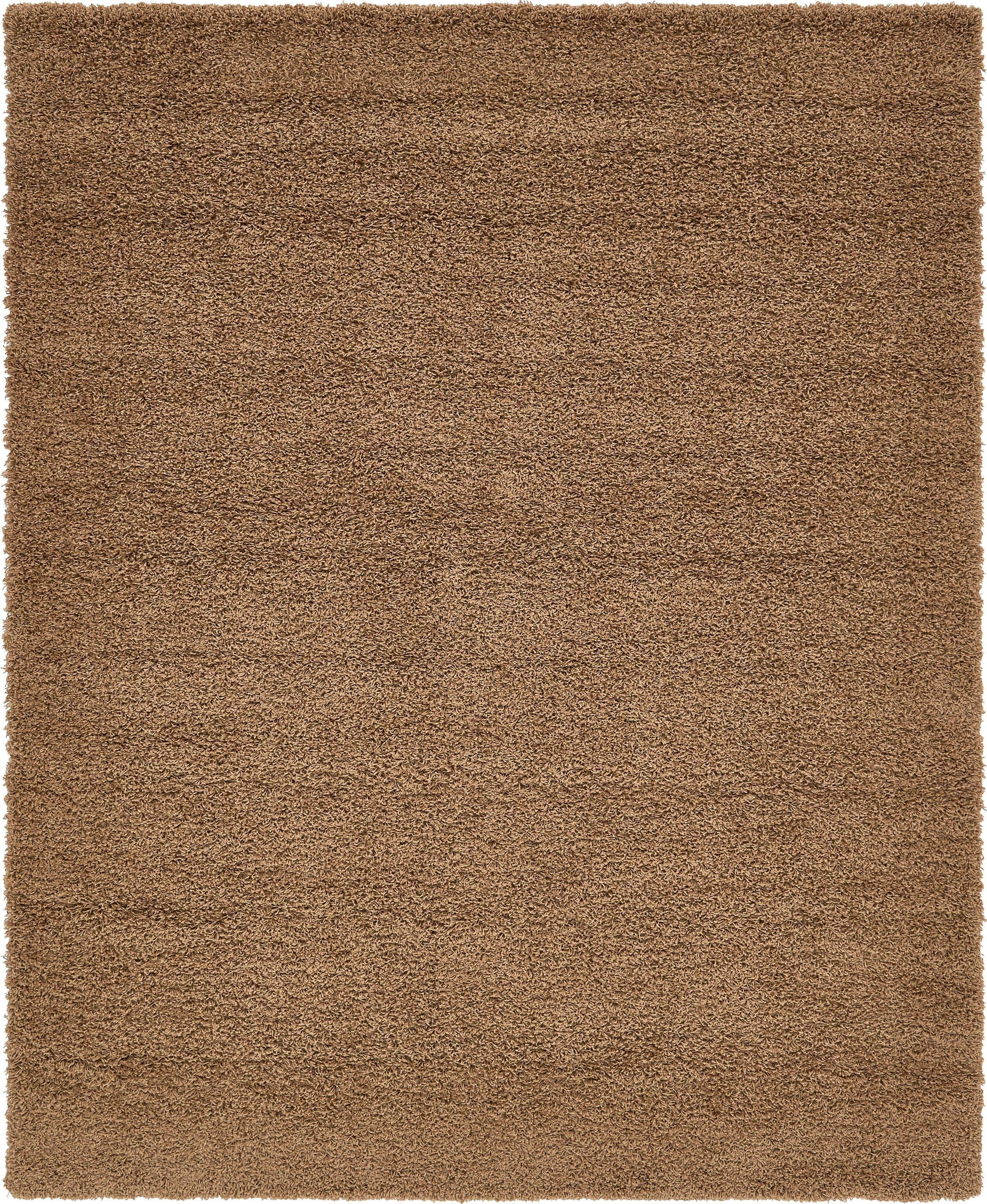 Unique Loom 9' 0 x 12' 0 Rectangle Solid Shag Sandy Brown Area Rug